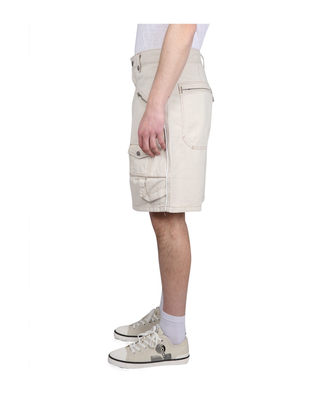 Isabel Marant Peio Denim Bermuda Shorts - POWDER