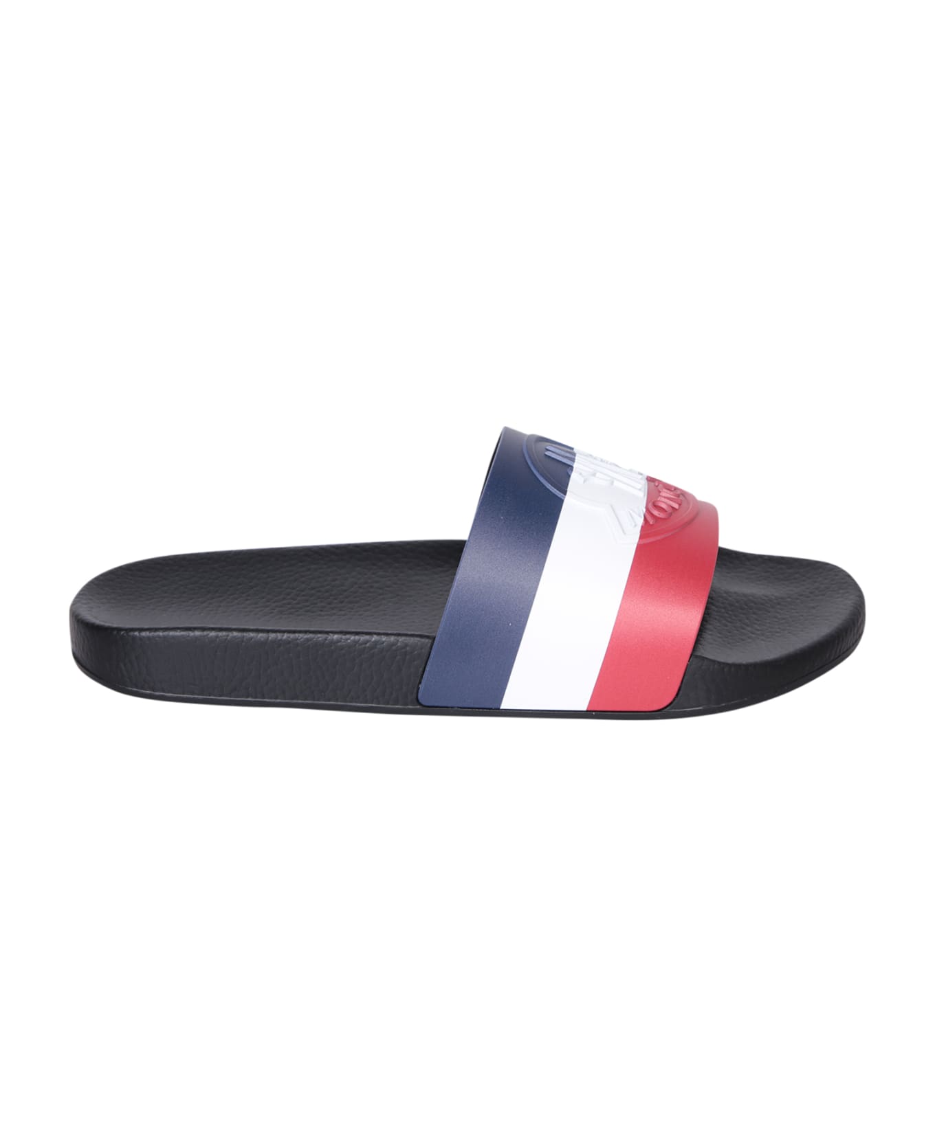 Moncler Basile Black Slides - Blue