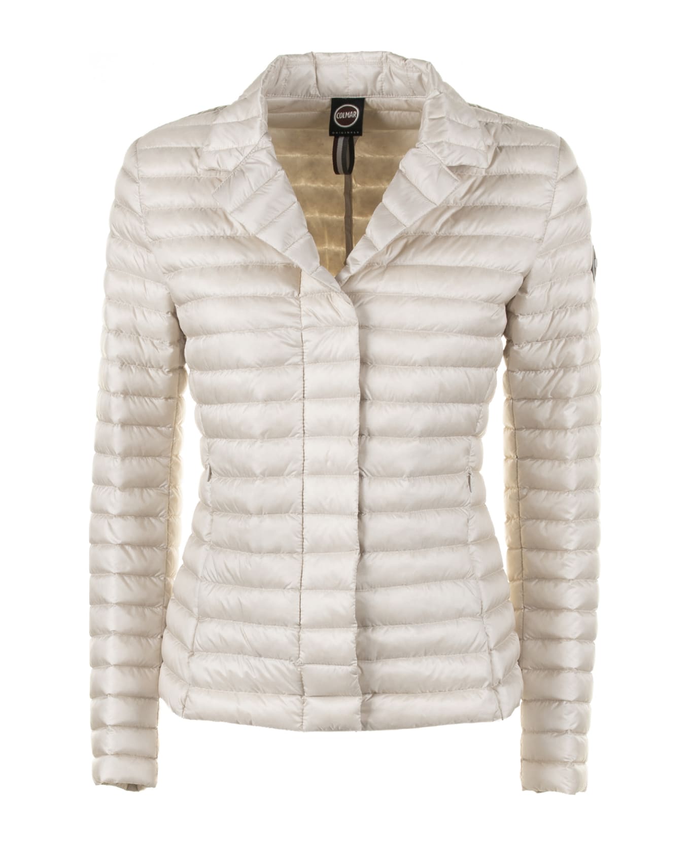 Colmar Blazer Quilted Down Jacket With Lapel Collar - PORCELLANA