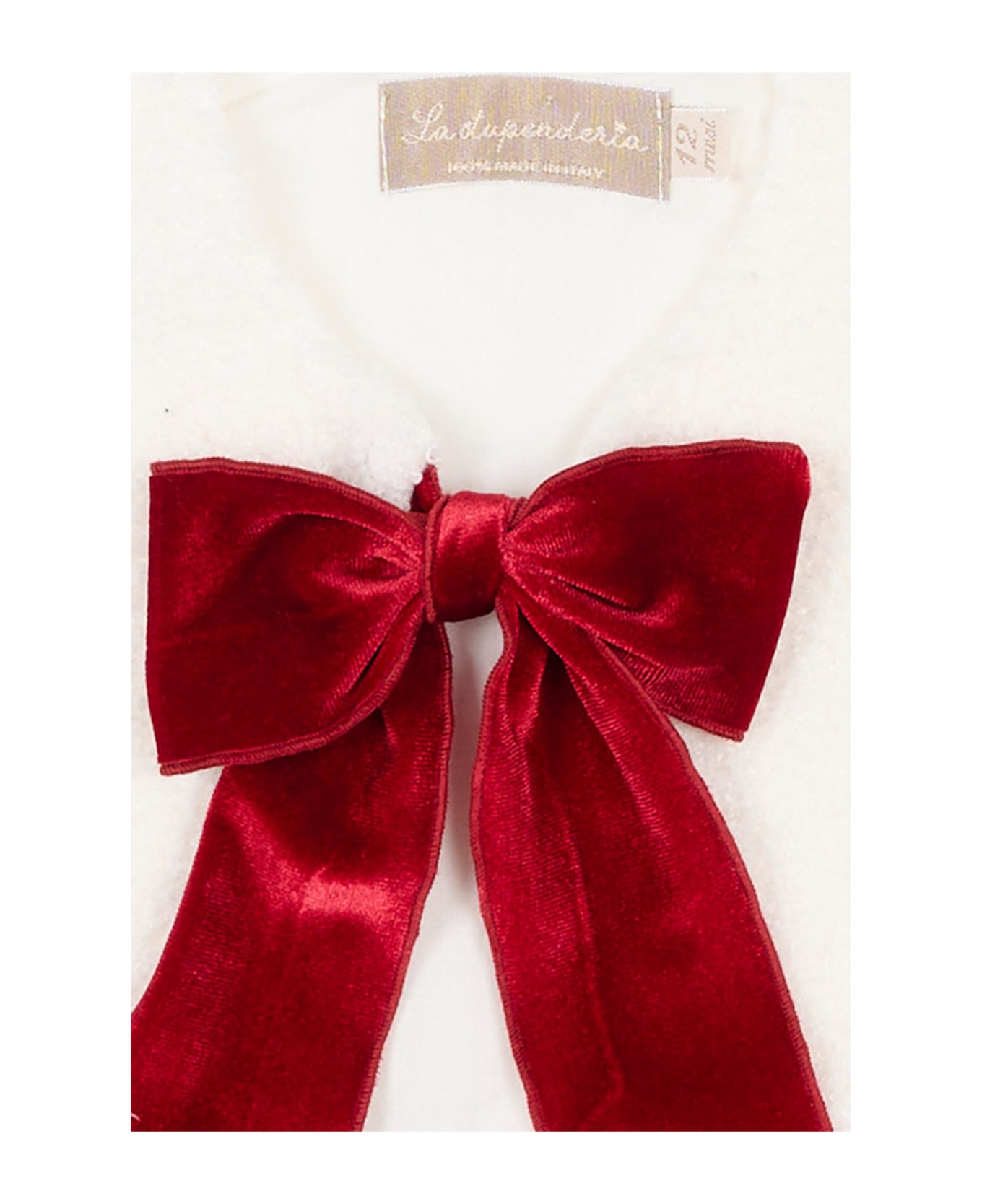 La stupenderia Ivory Vest For Baby Girl With Bow - Ivory