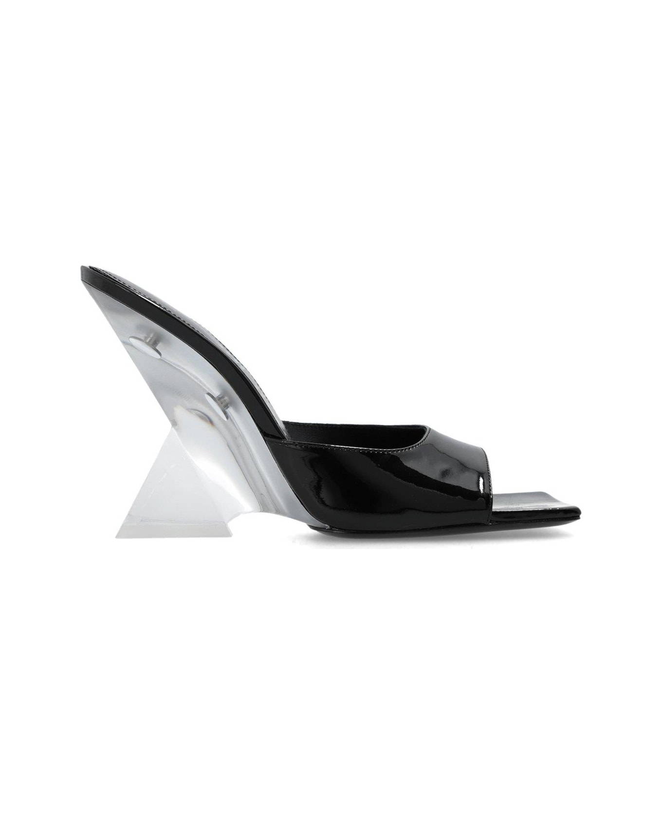 The Attico Cheope Glossy Wedge Square-toe Mules