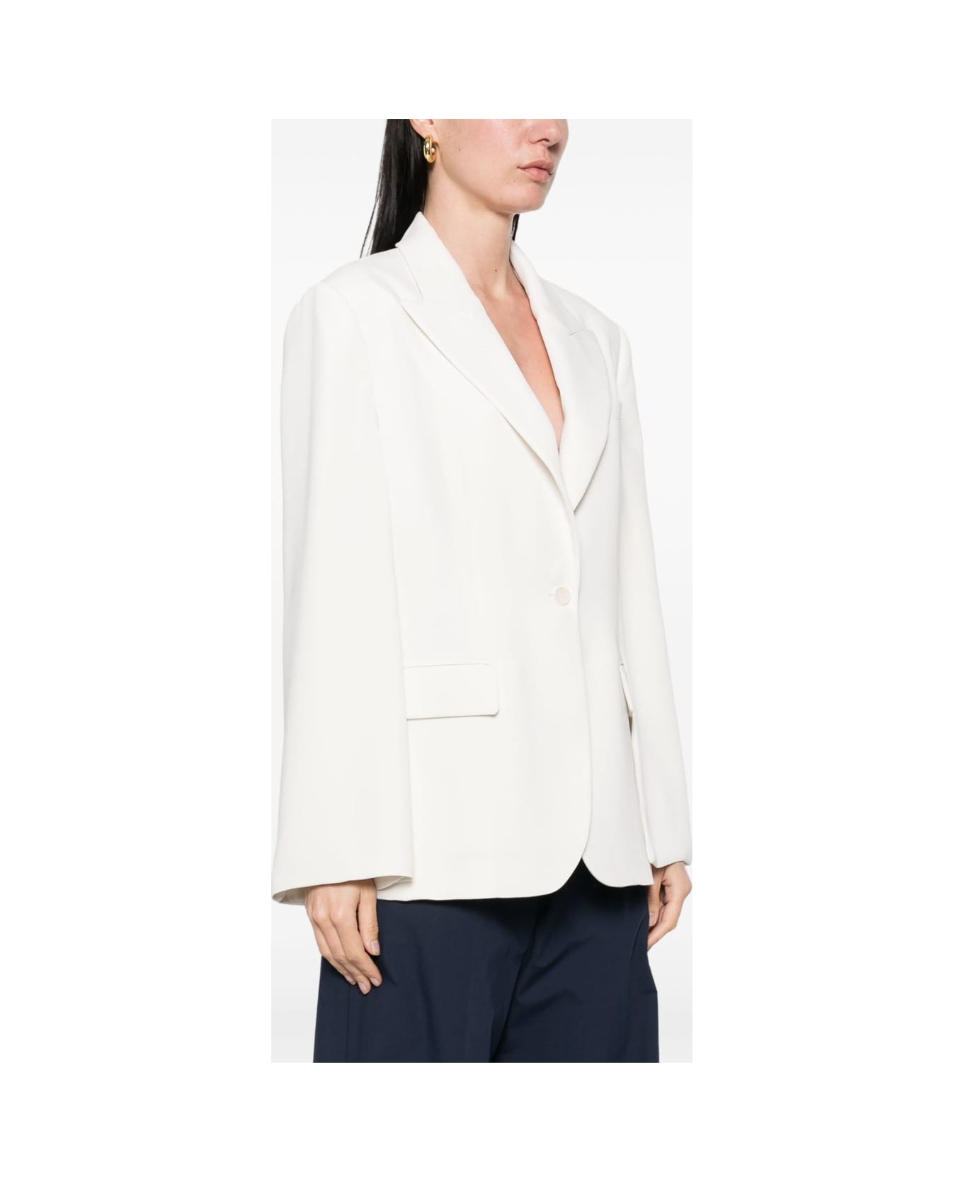 Parosh Single-breasted Blazer Jacket - Cream