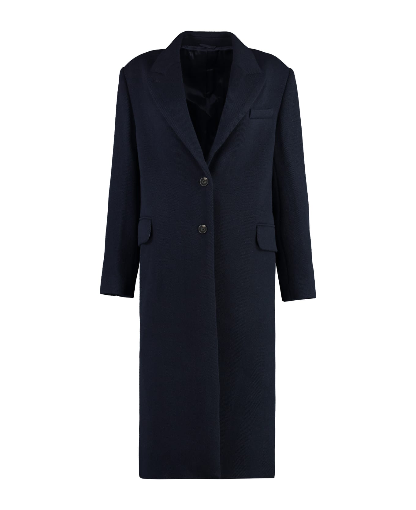 Calvin Klein Wool Long Coat - Blue