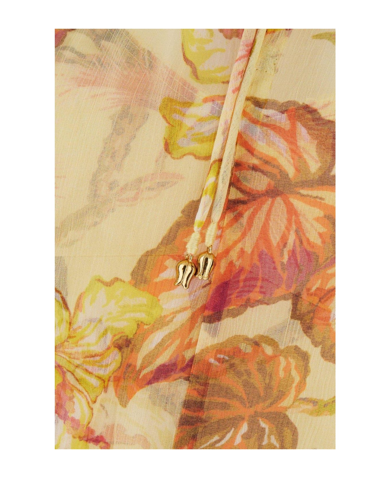Zimmermann Crinkled Finish Floral-print Midi Dress - Giallo
