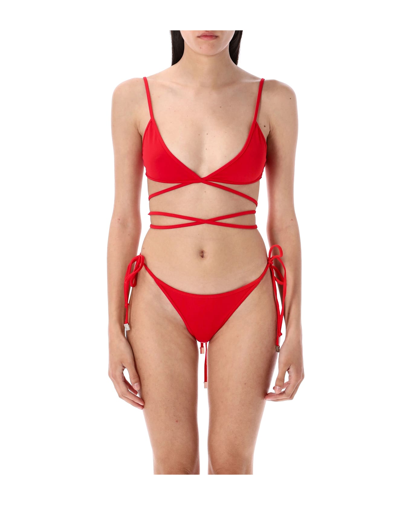 The Attico Laces Bikini - RED