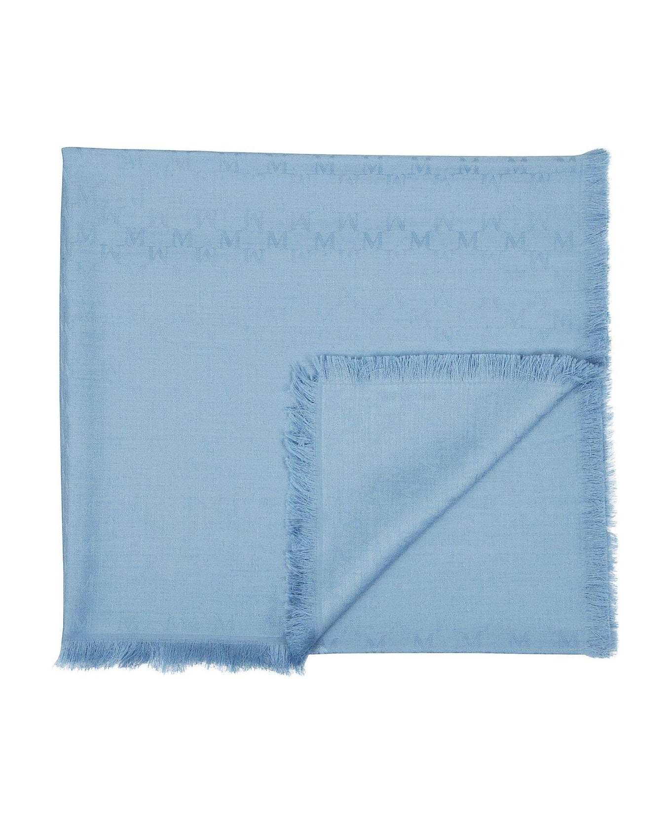 Max Mara Umes Fringed Edge Scarf - Blu