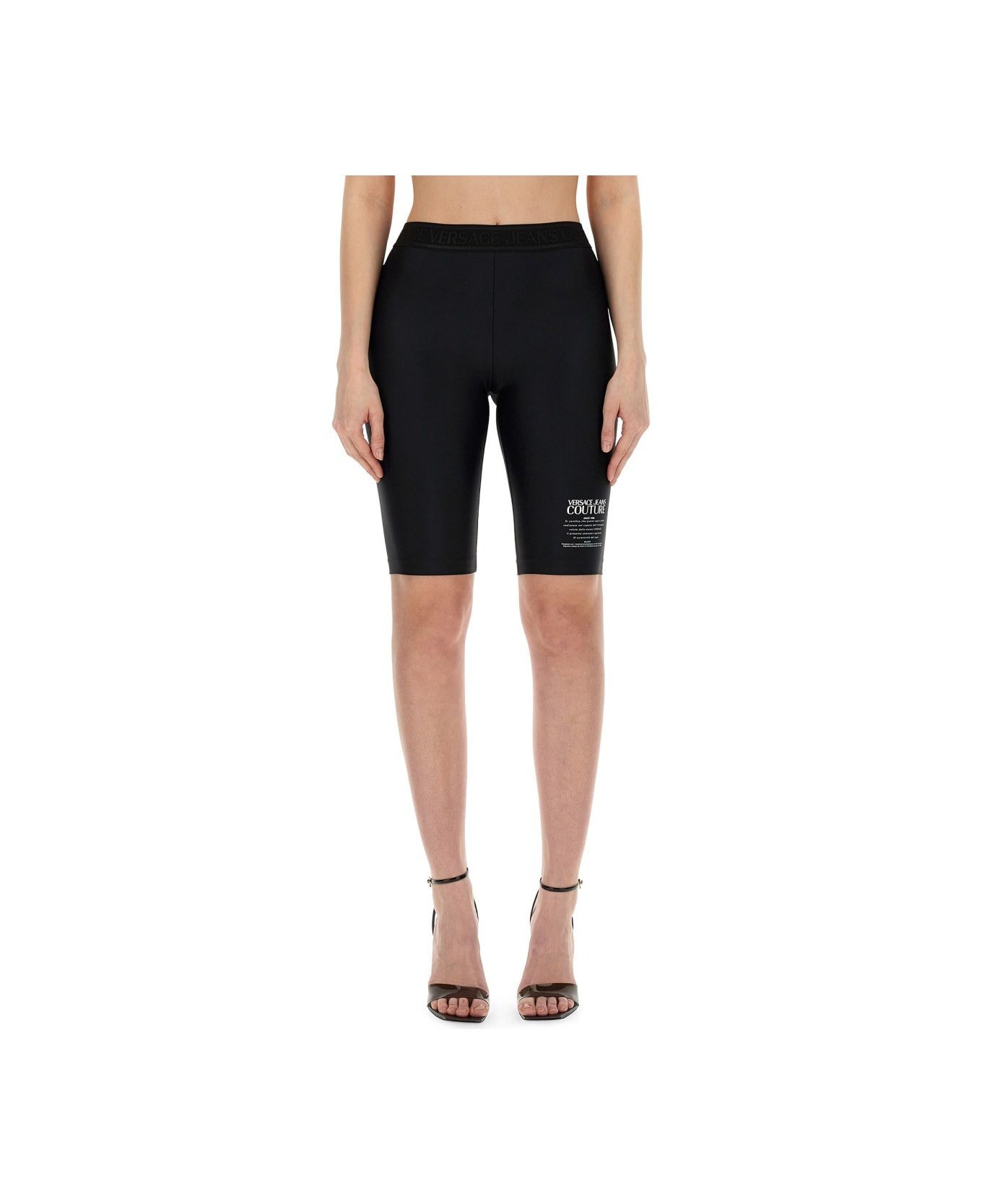 Versace Jeans Couture Bermuda With Logo - NERO