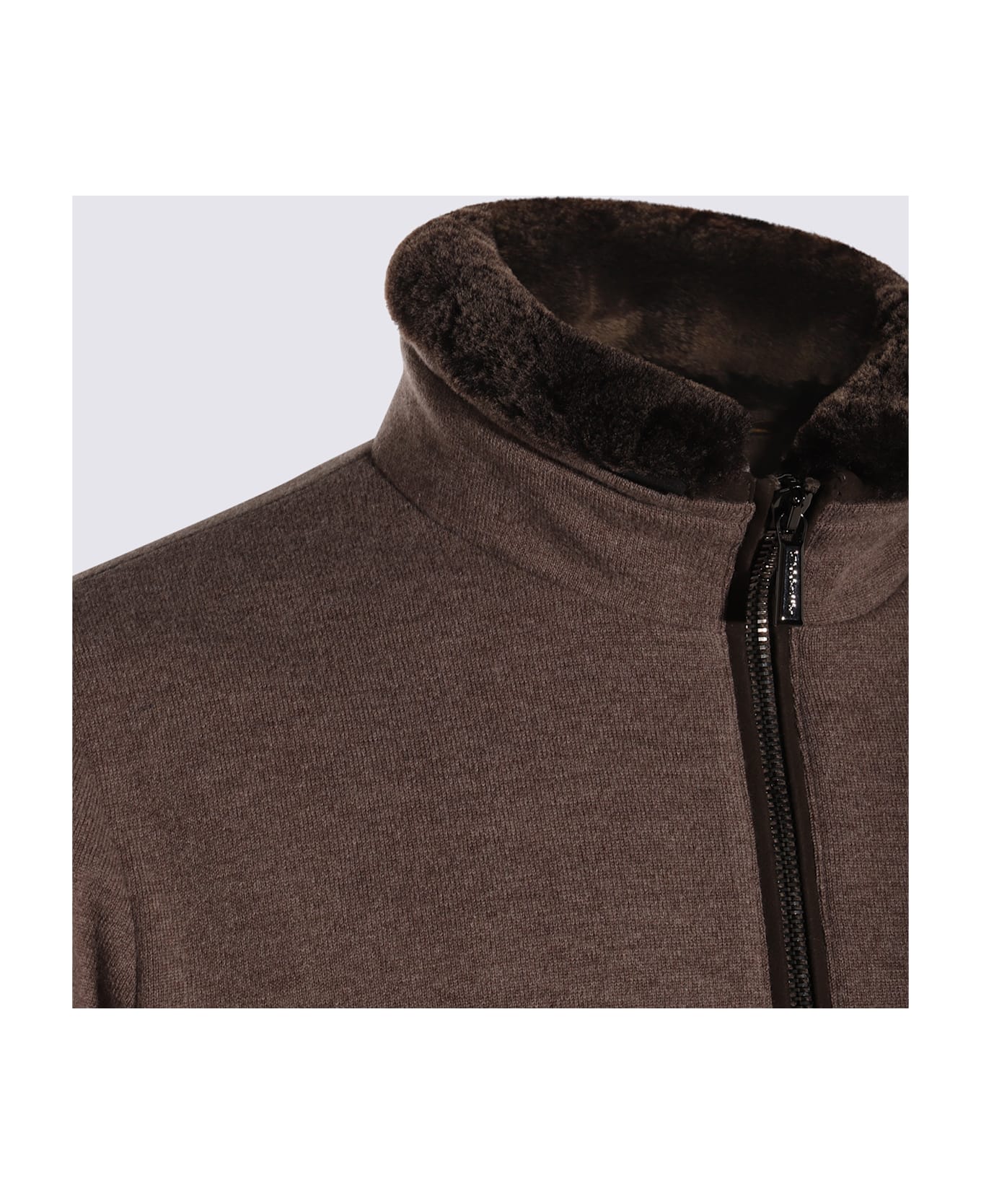 Moorer Brown Wool Bellati Casual Jacket - Beige