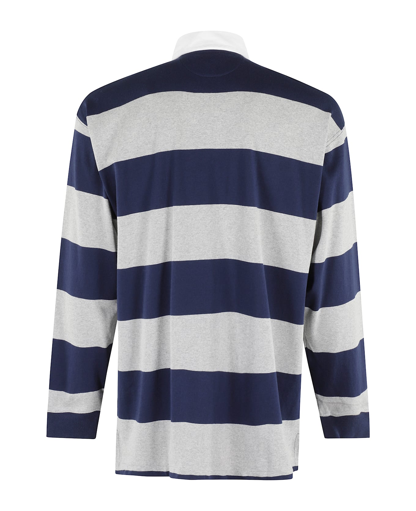 Polo Ralph Lauren Multicolor Polo Shirt With Classic Collar And All-over Striped Motif In Cotton Man - Newport Navy