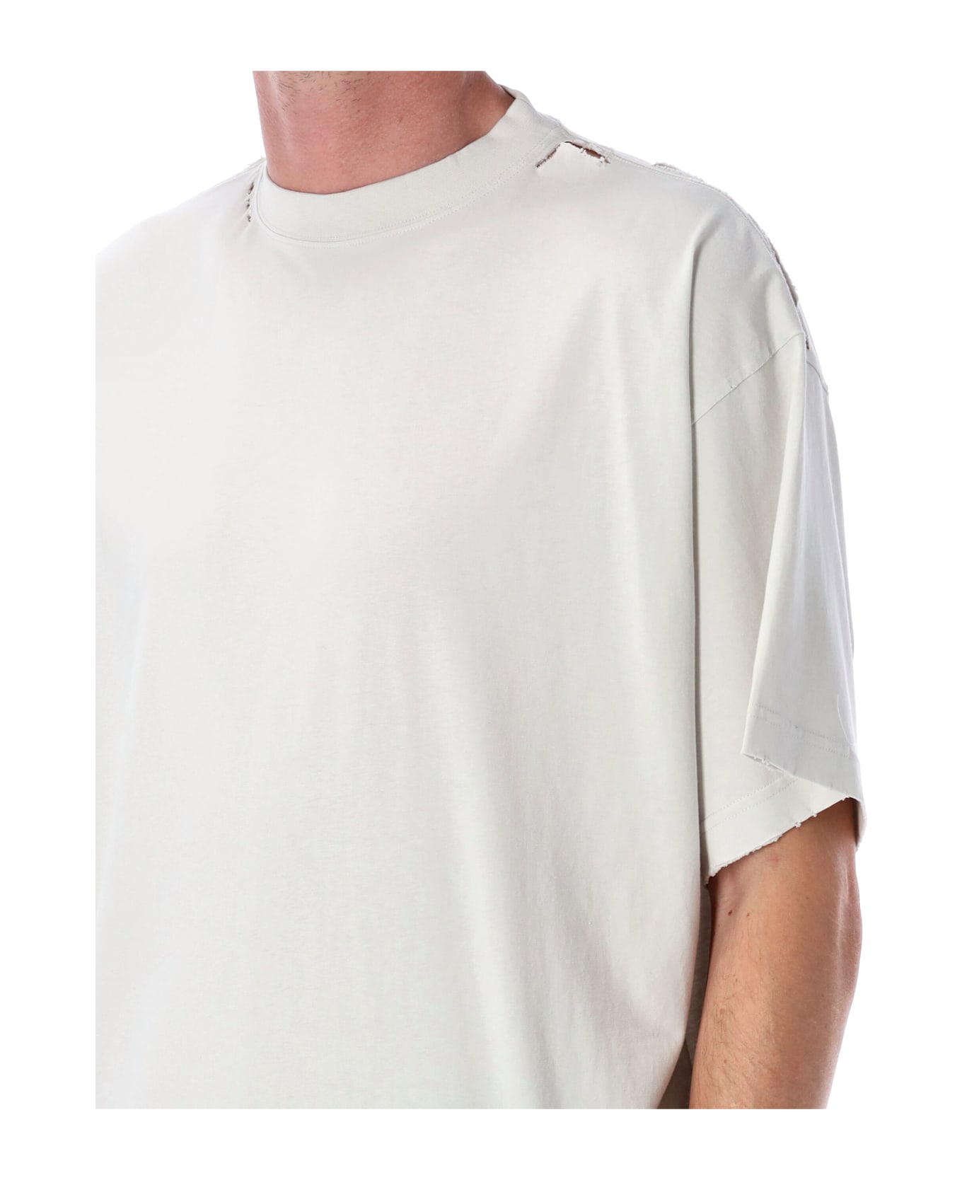 Balenciaga Security Tape Logo T-shirt - DIRTY WHITE/RED