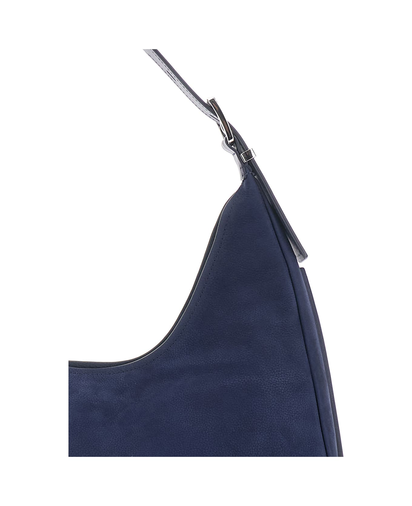 MICHAEL Michael Kors 'nolita Large' Blue Shoulder Bag With Logo Lettering On The Front In Suede Woman - Blu