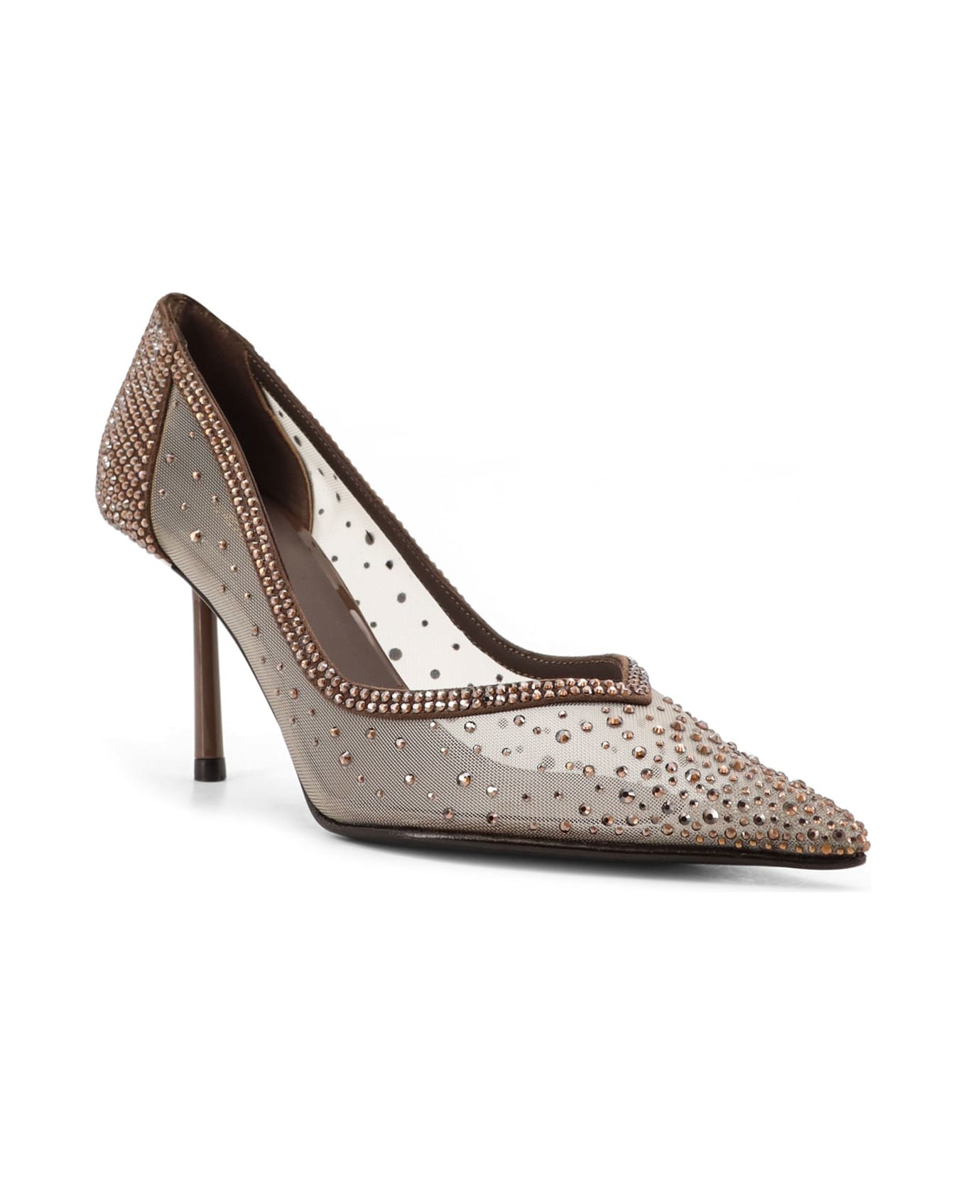 Le Silla Nicole Mesh Pumps With Rhinestones - Wall