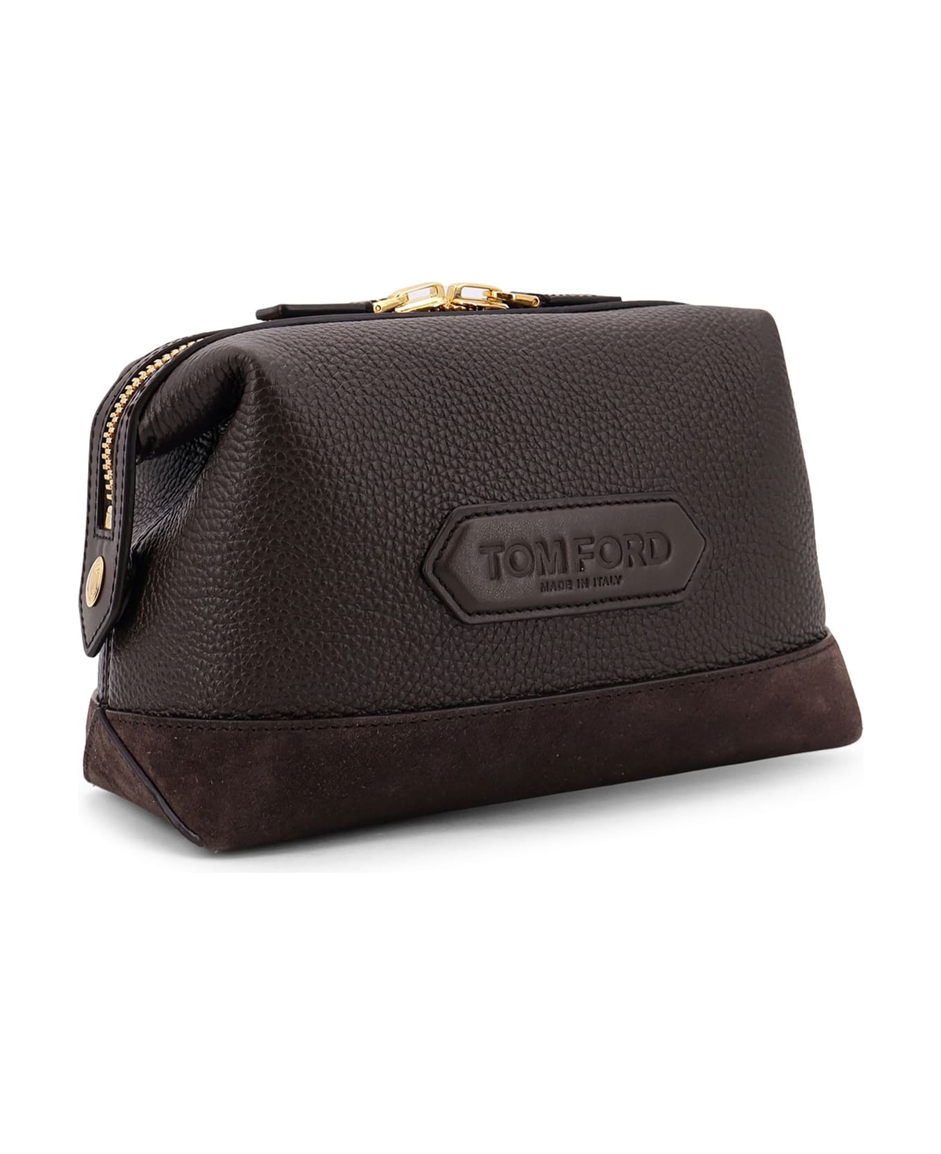 Tom Ford Suede And Leather Clutch - Brown