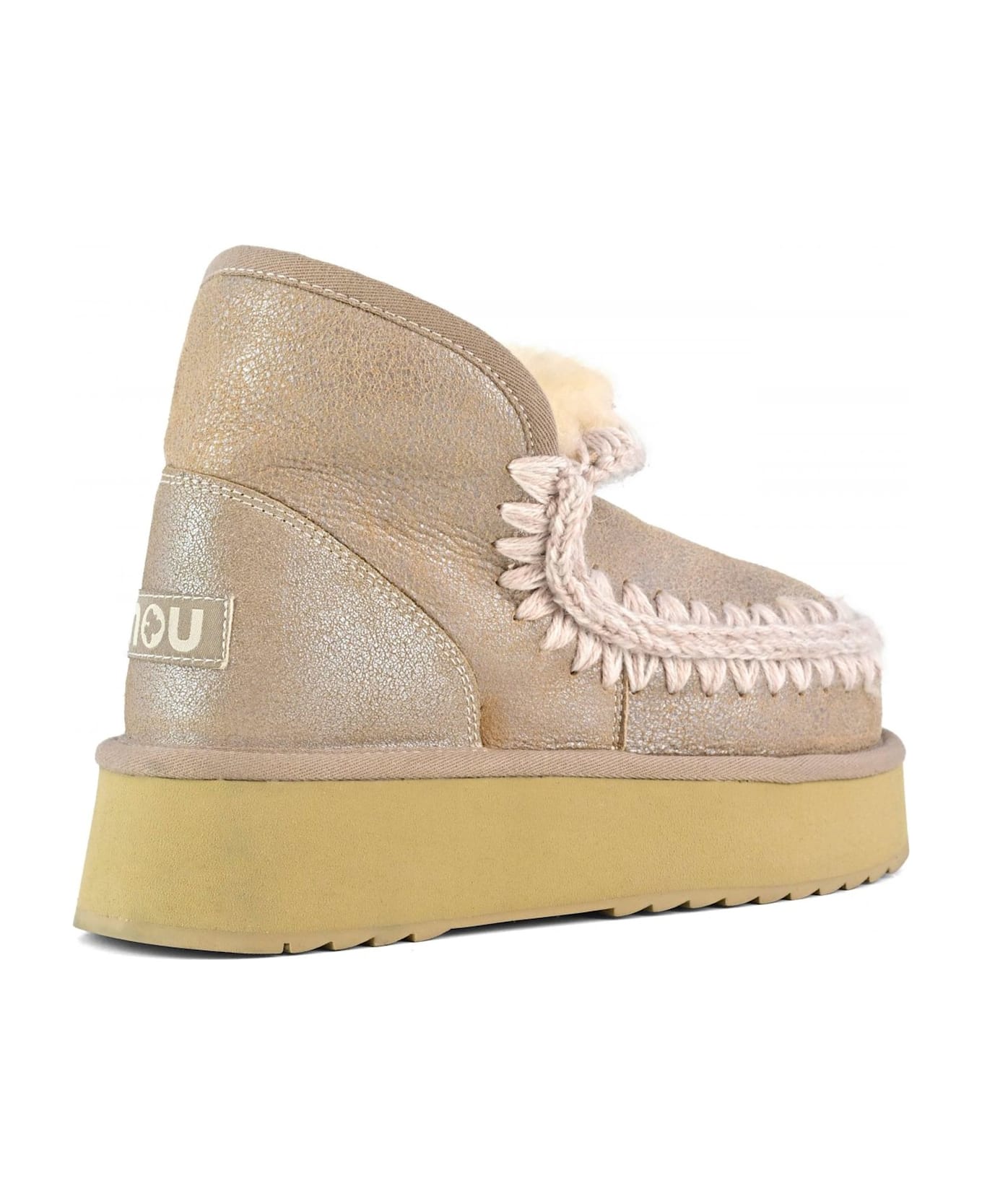 Mou Mini Eskimo Platform Boot In Stone Metalic