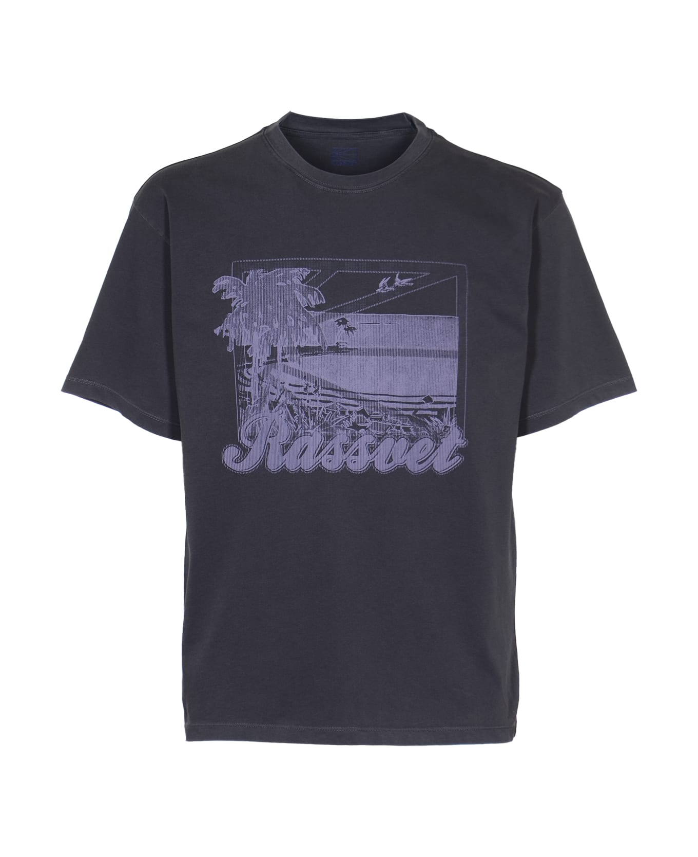 Rassvet Chest Logo Round Neck T-shirt - Navy シャツ
