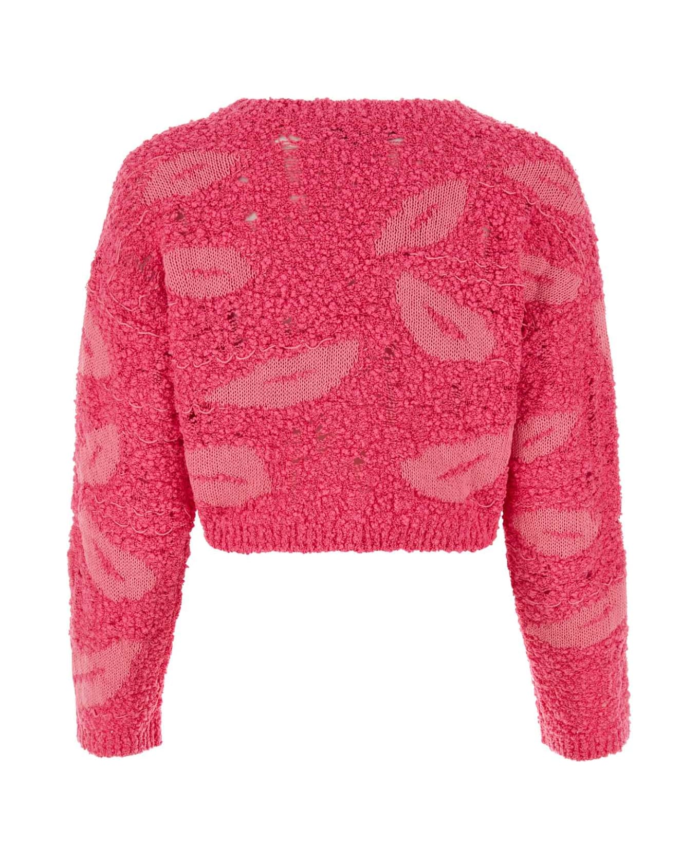 Marco Rambaldi Embroidered Cotton Blend Sweater - FUCSIA ニットウェア
