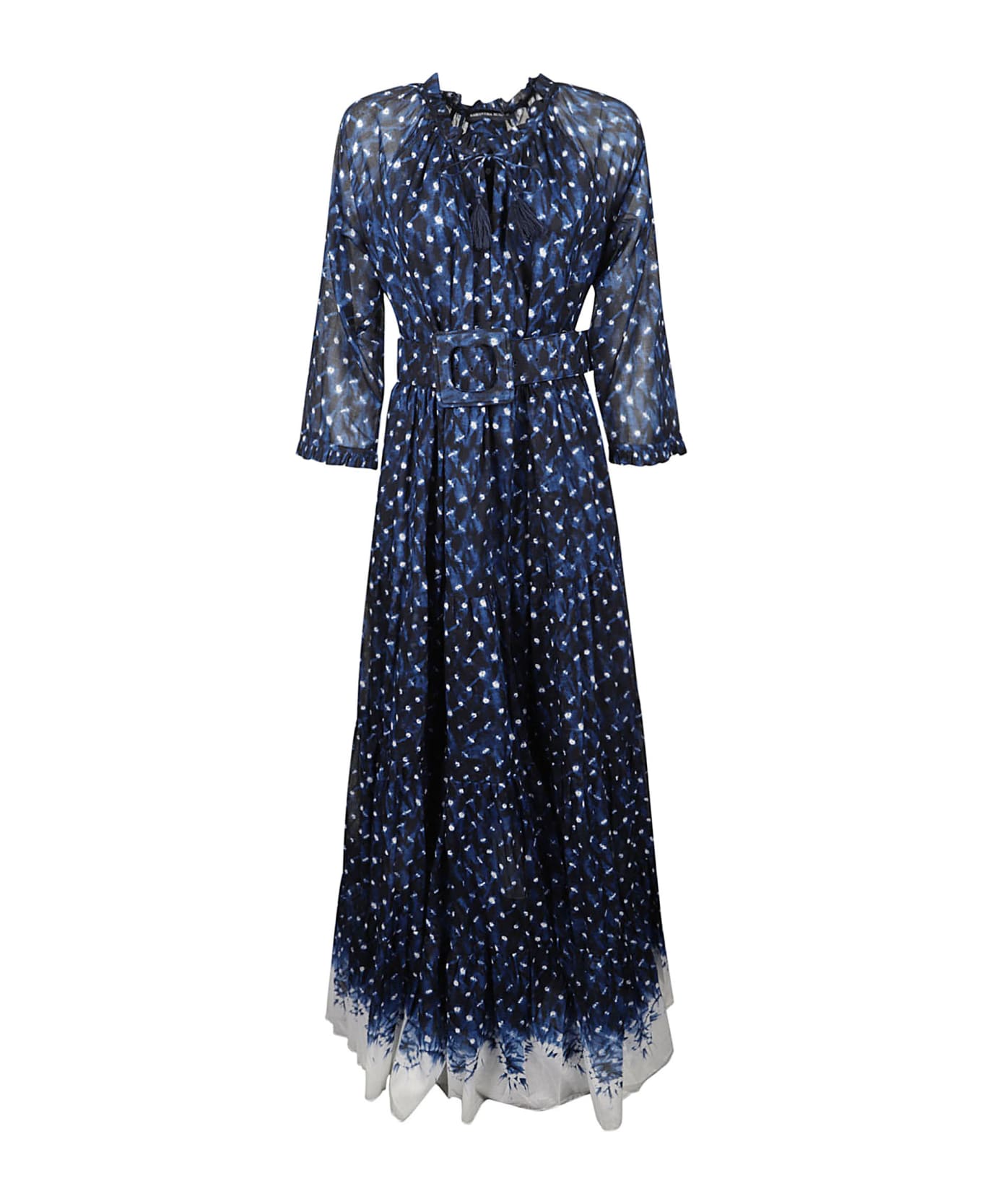 Samantha Sung Eden Crewneck Dress - Blue/White