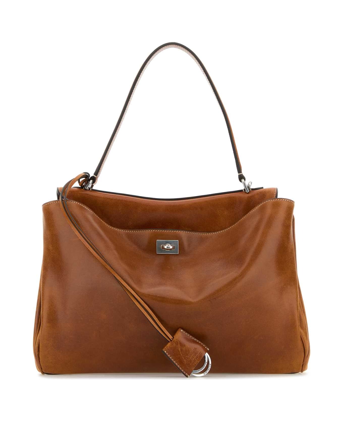 Balenciaga Caramel Leather Medium Rodeo Handbag - TAN COWBOY
