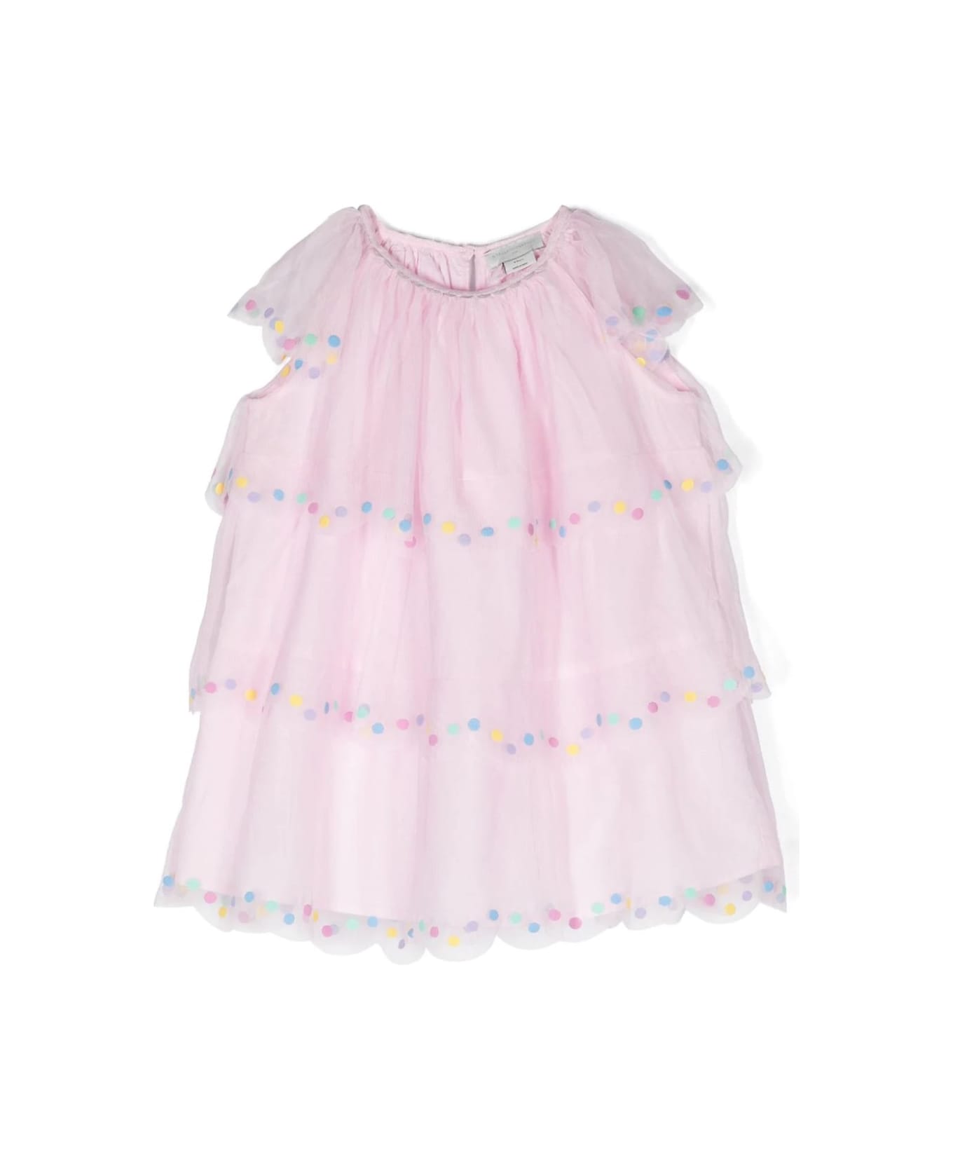 Stella McCartney Kids Confetti Polka Dot Layered Dress - Pink ワンピース＆ドレス