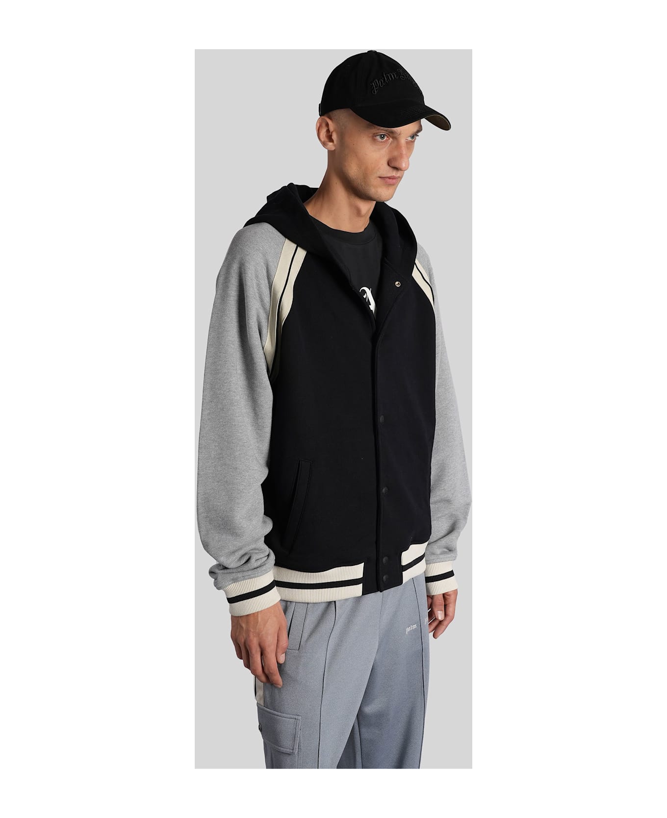 Palm Angels Bomber Jacket In Black Polyester - black