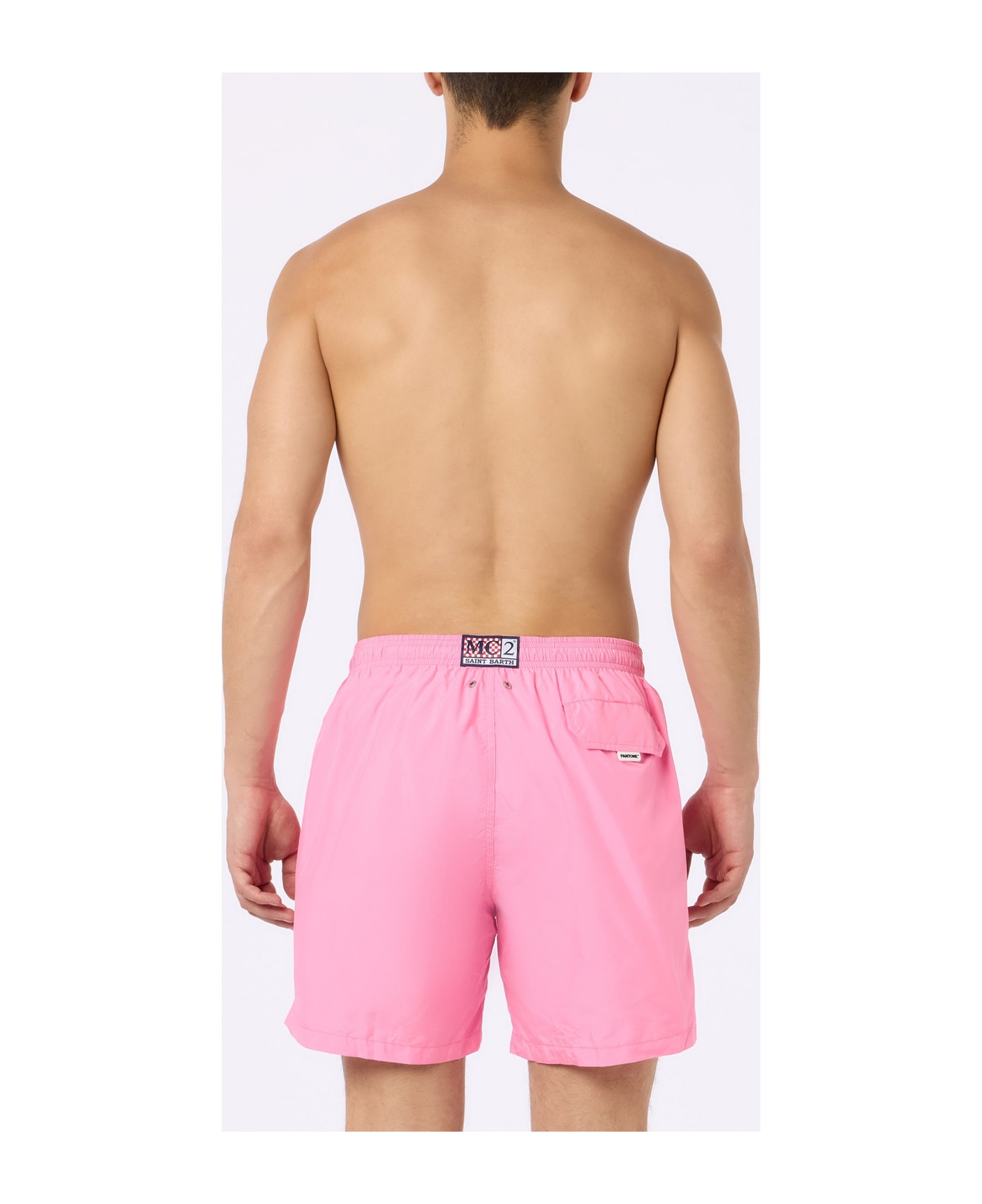 MC2 Saint Barth Man Lightweight Fabric Pink Swim Shorts Lighting Pantone | Pantone® Special Edition - PINK