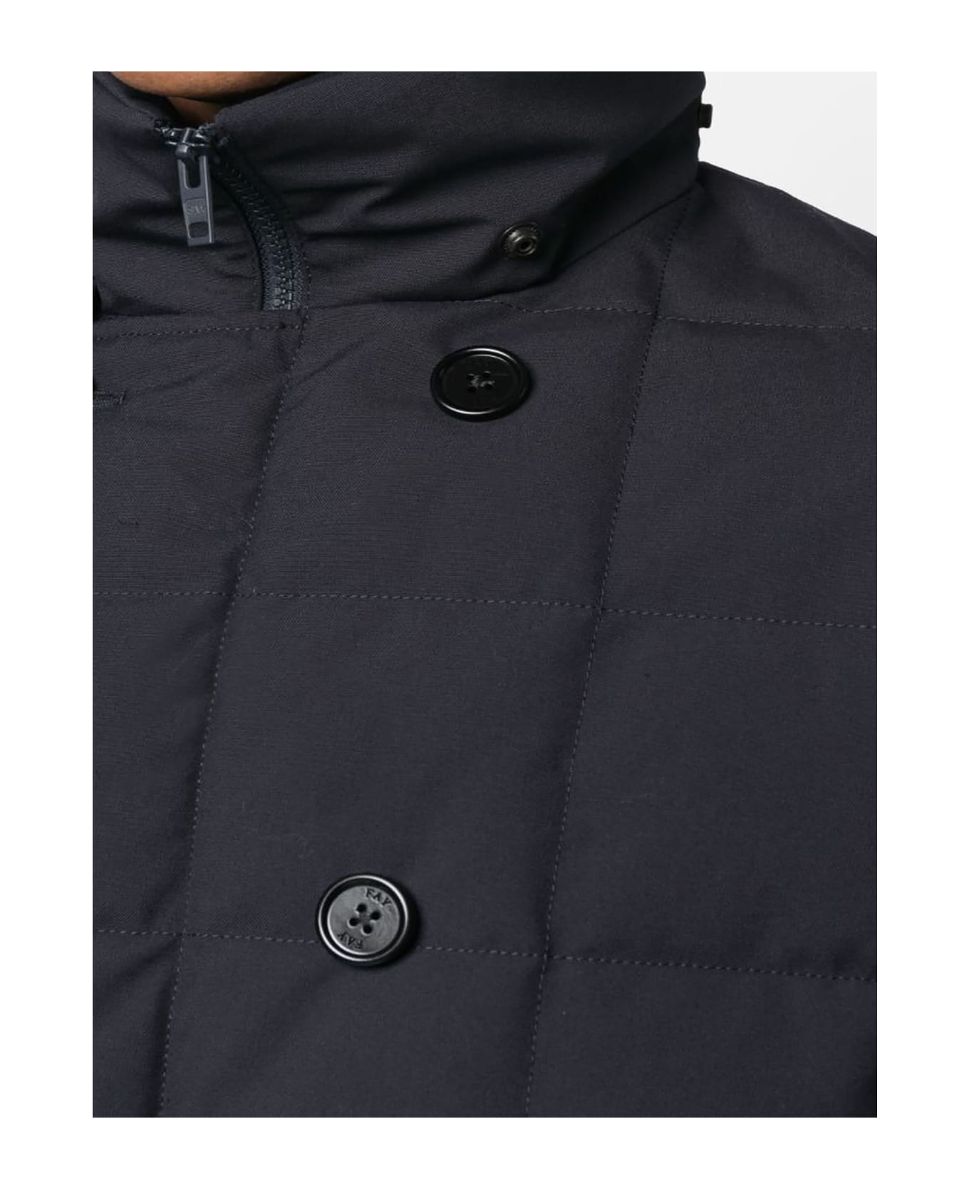 Fay Navy Blue Duck Feather Padded Jacket - Blu navy