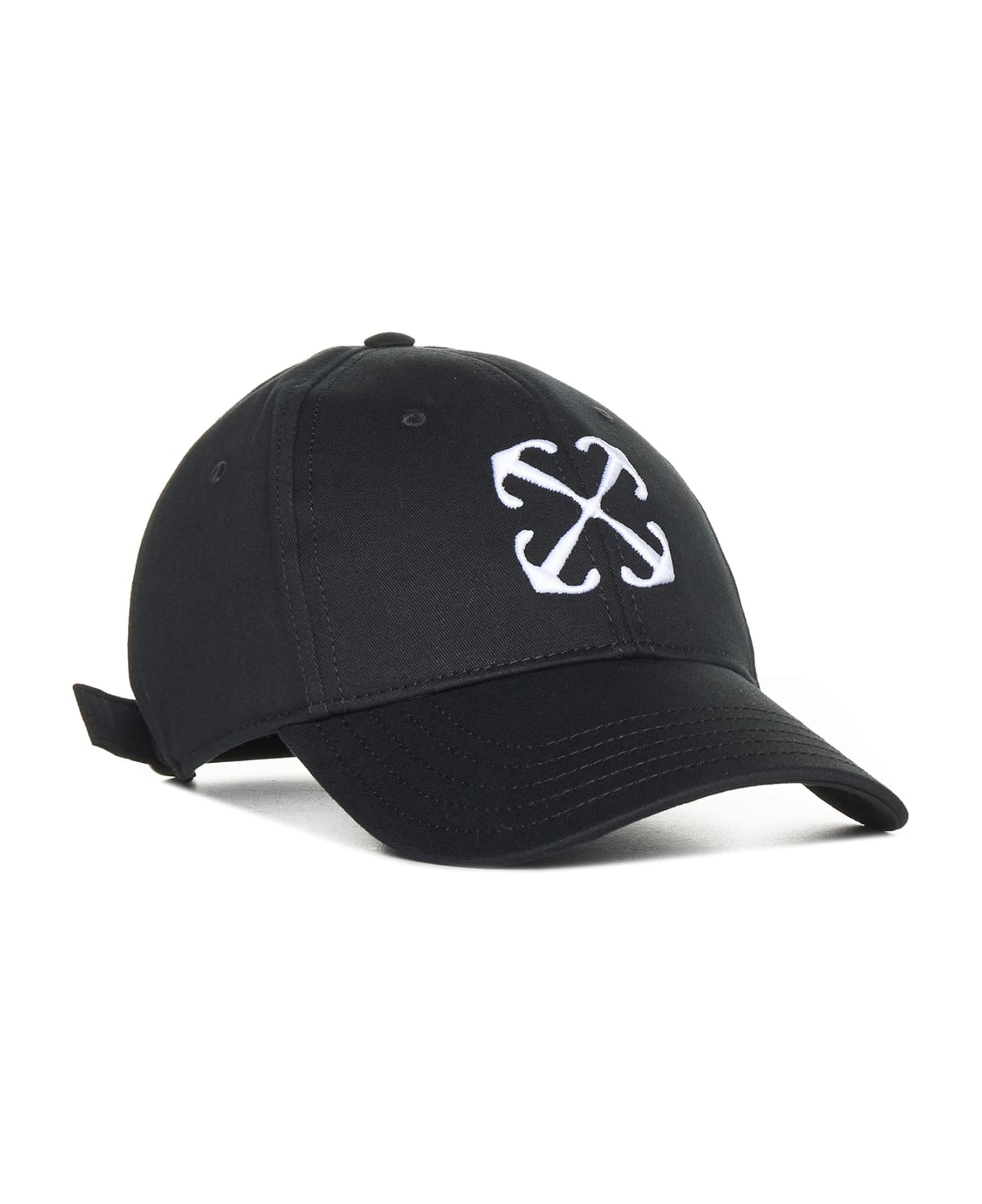 Off-White Baseball Cap With Embroidery - Black white