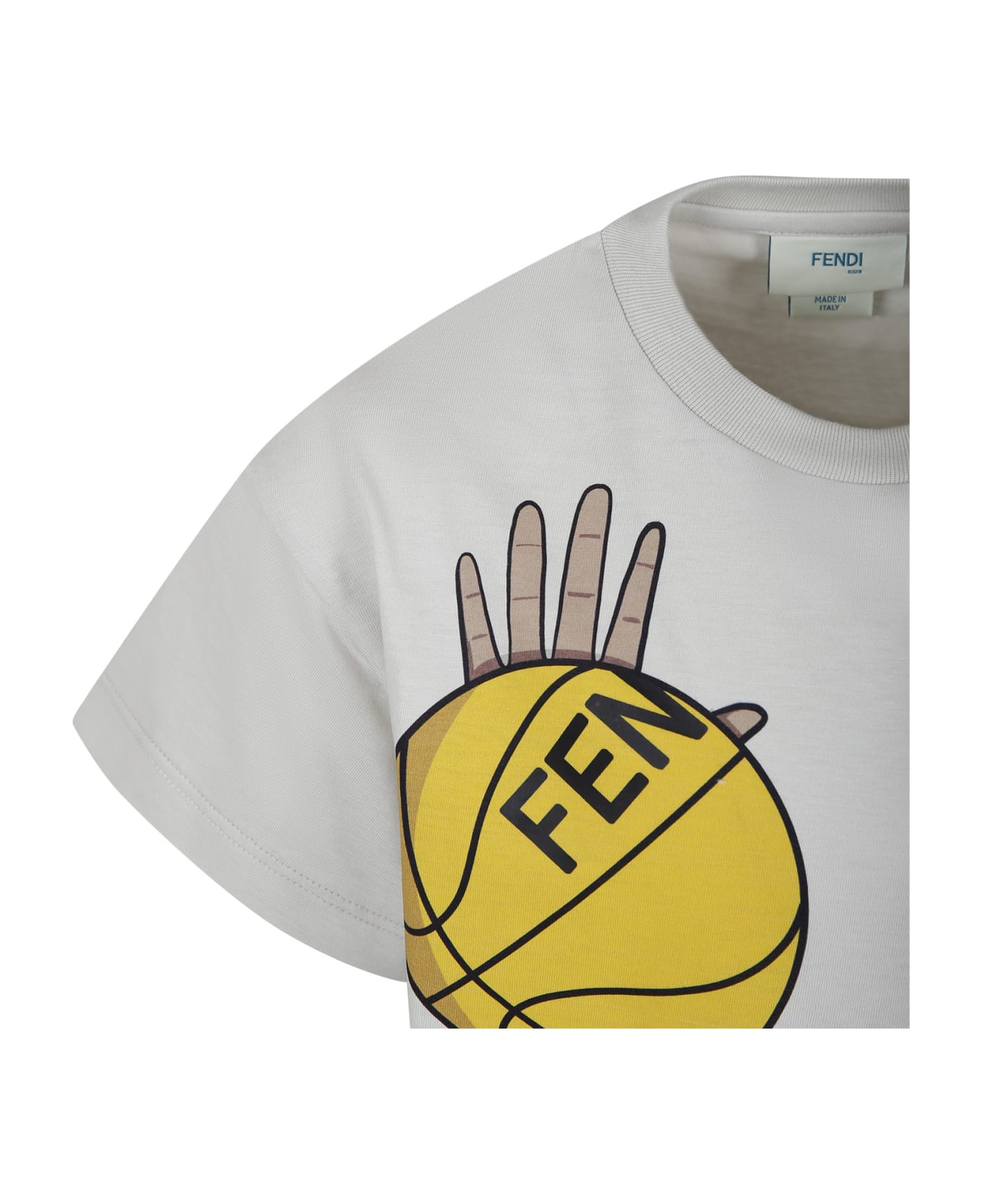 Fendi Beige T-shirt For Boy With Print And Ff - Beige