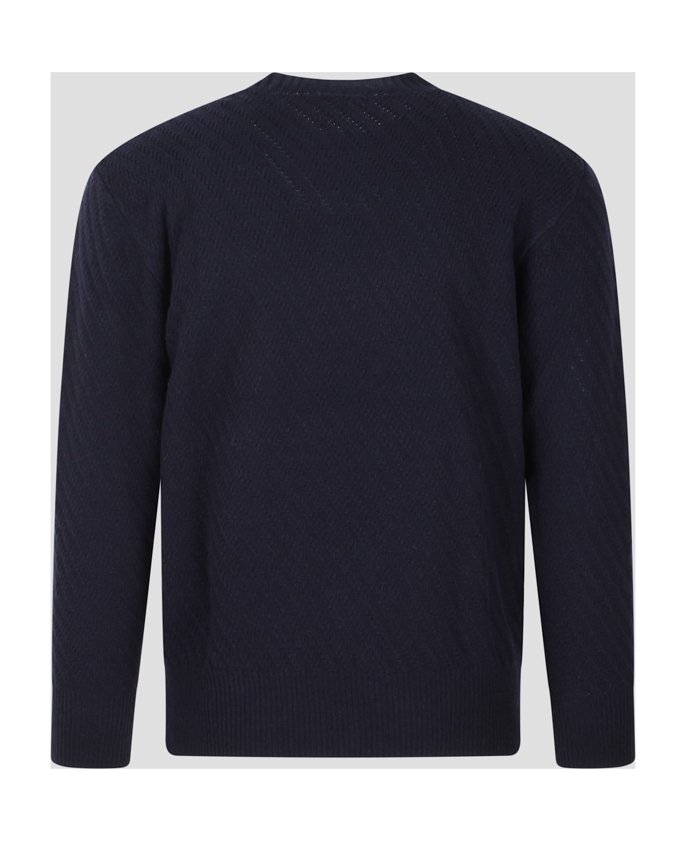 Paolo Pecora Round Neck Wool Sweater - Dark Blue