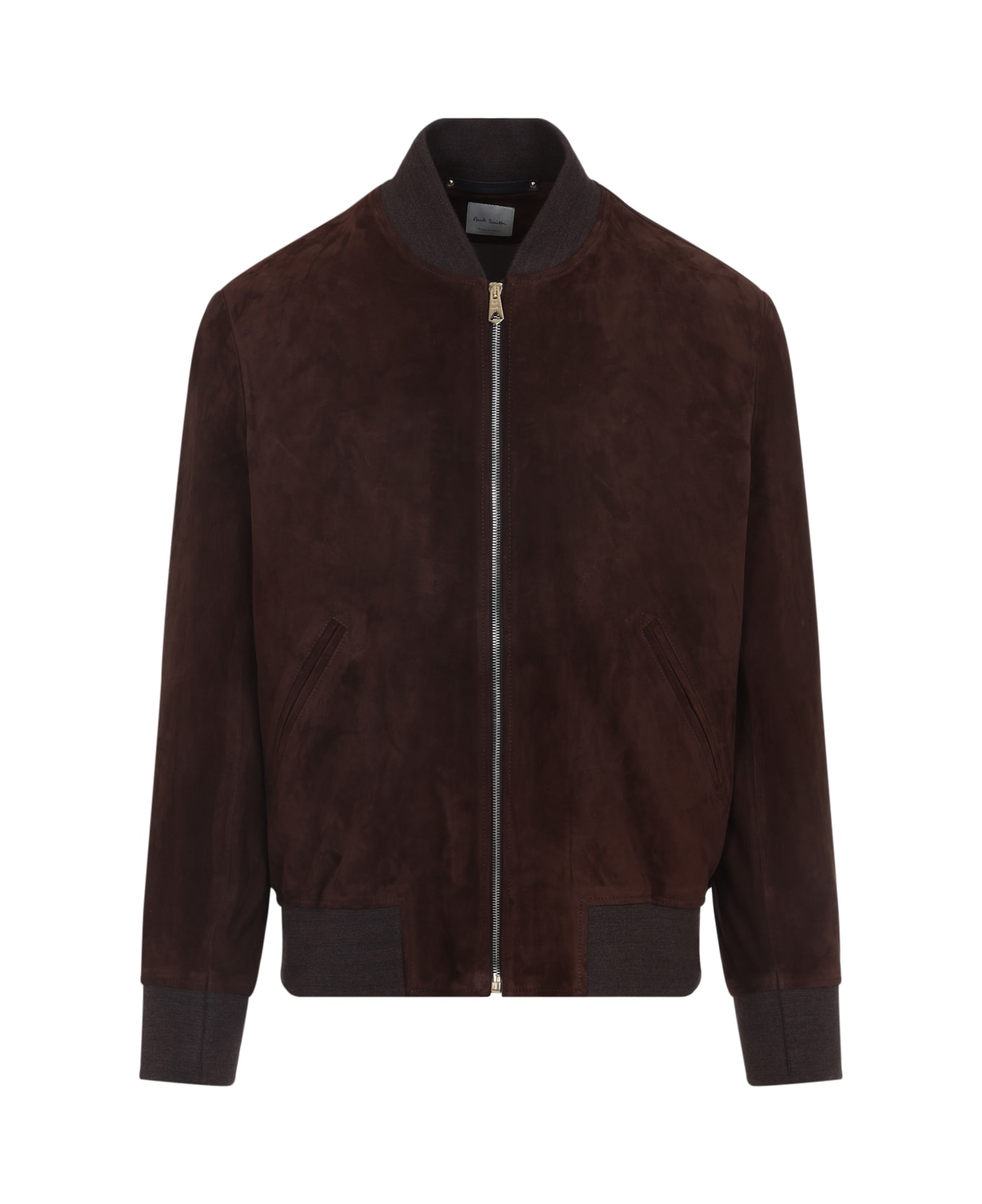 Paul Smith Regular Fit Suede Bomber Jacket - A Red レザージャケット