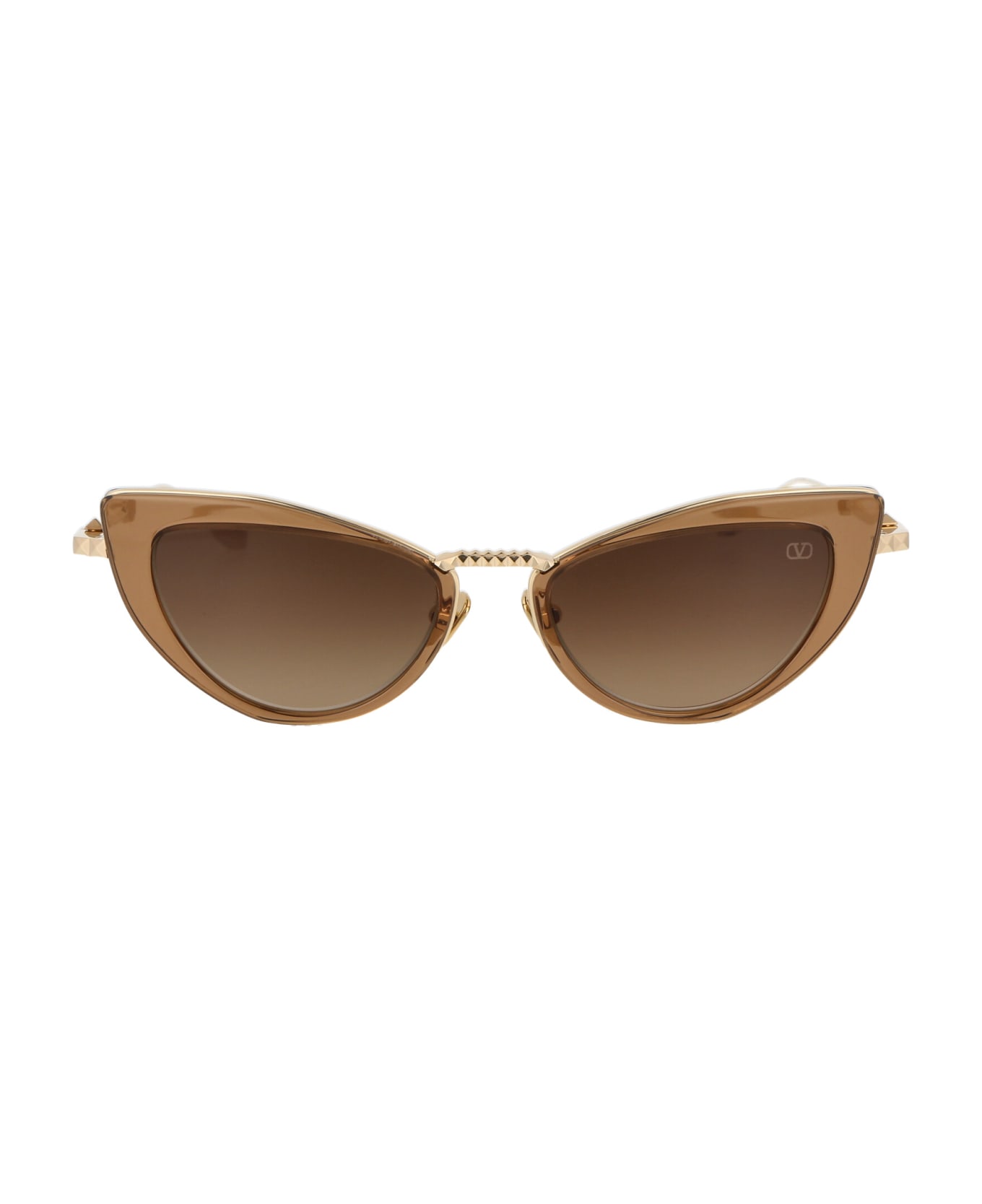 Valentino Eyewear Viii Sunglasses - LIGHT GOLD CRYSTAL MEDIUM BROWN W/ DARK BROWN TO LIGHT BROWN サングラス