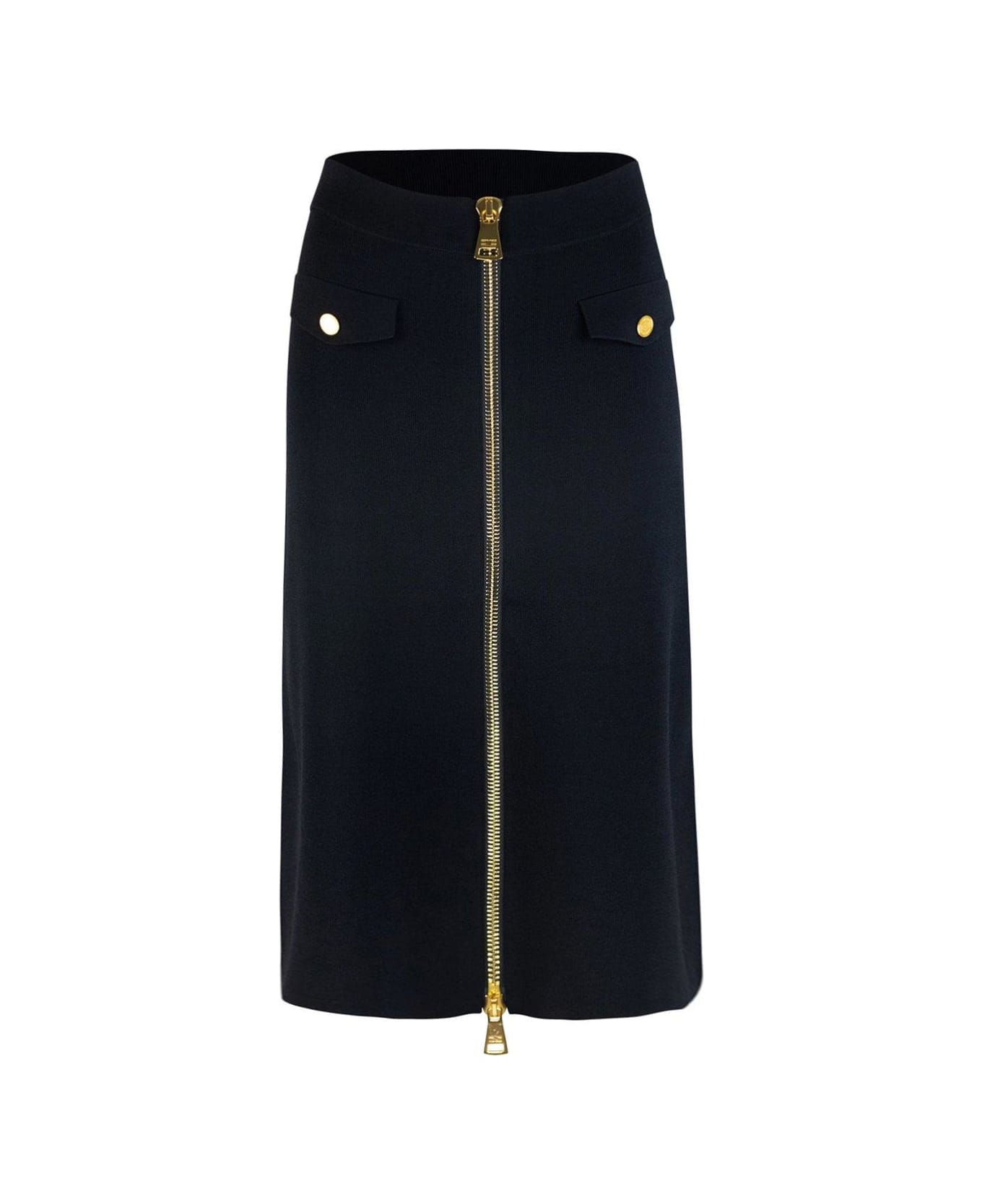 Elisabetta Franchi Zipped Midi Pencil Skirt - BLACK