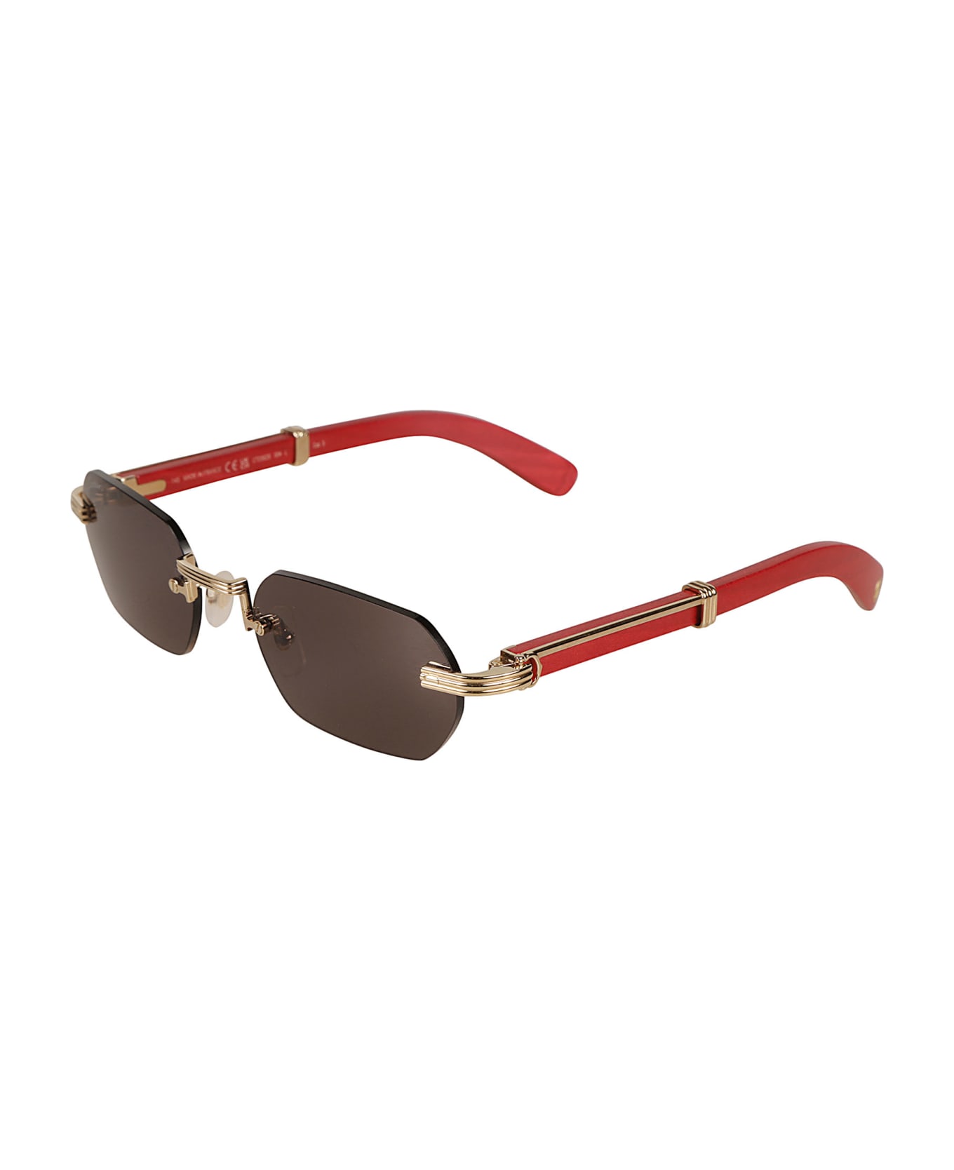 Cartier Eyewear Hexagon Frame-less Sunglasses Sunglasses - gold