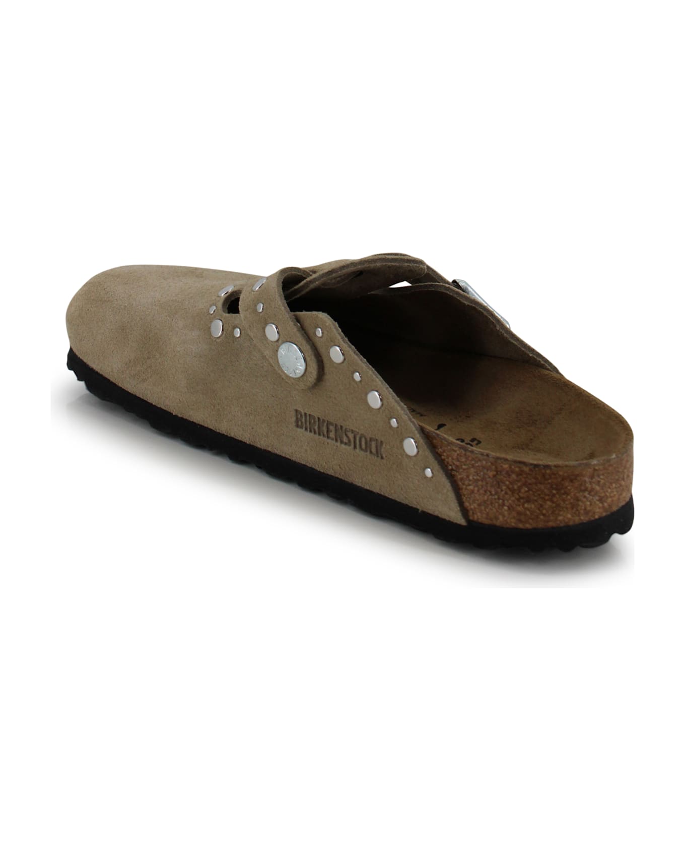 Birkenstock Boston Rivets In Suede - Beige