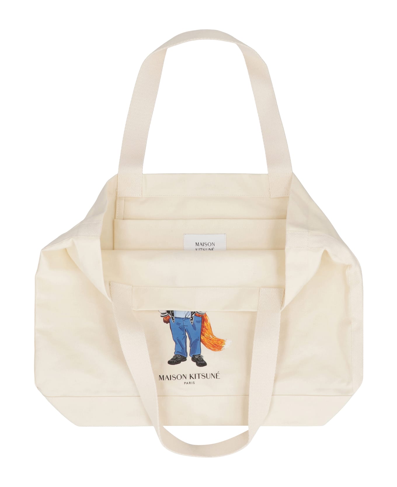 Maison Kitsuné Tote Bag Made Of Cotton - ecru