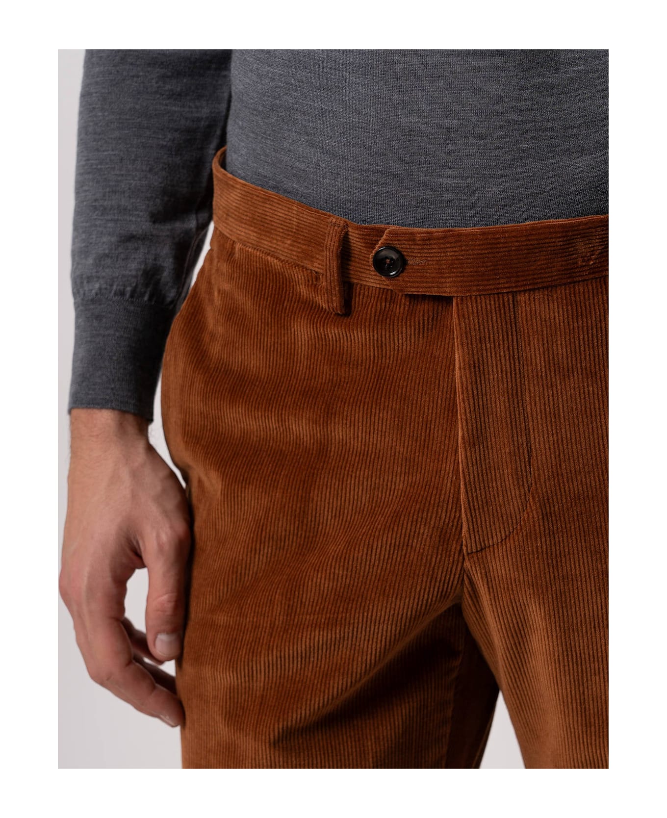 Larusmiani Velvet Trousers Howard Pants - Brown