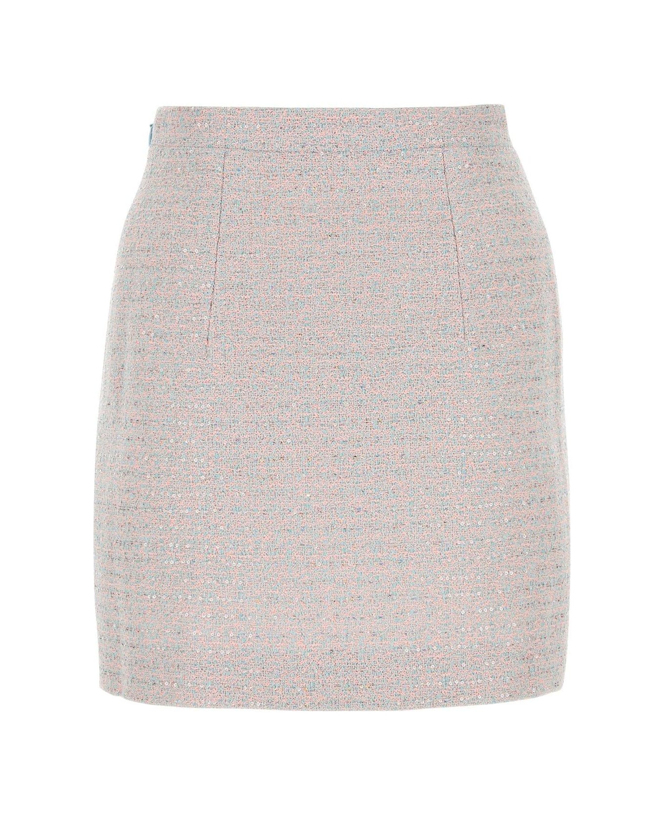 Alessandra Rich Pink Cotton Blend Skirt - Pink