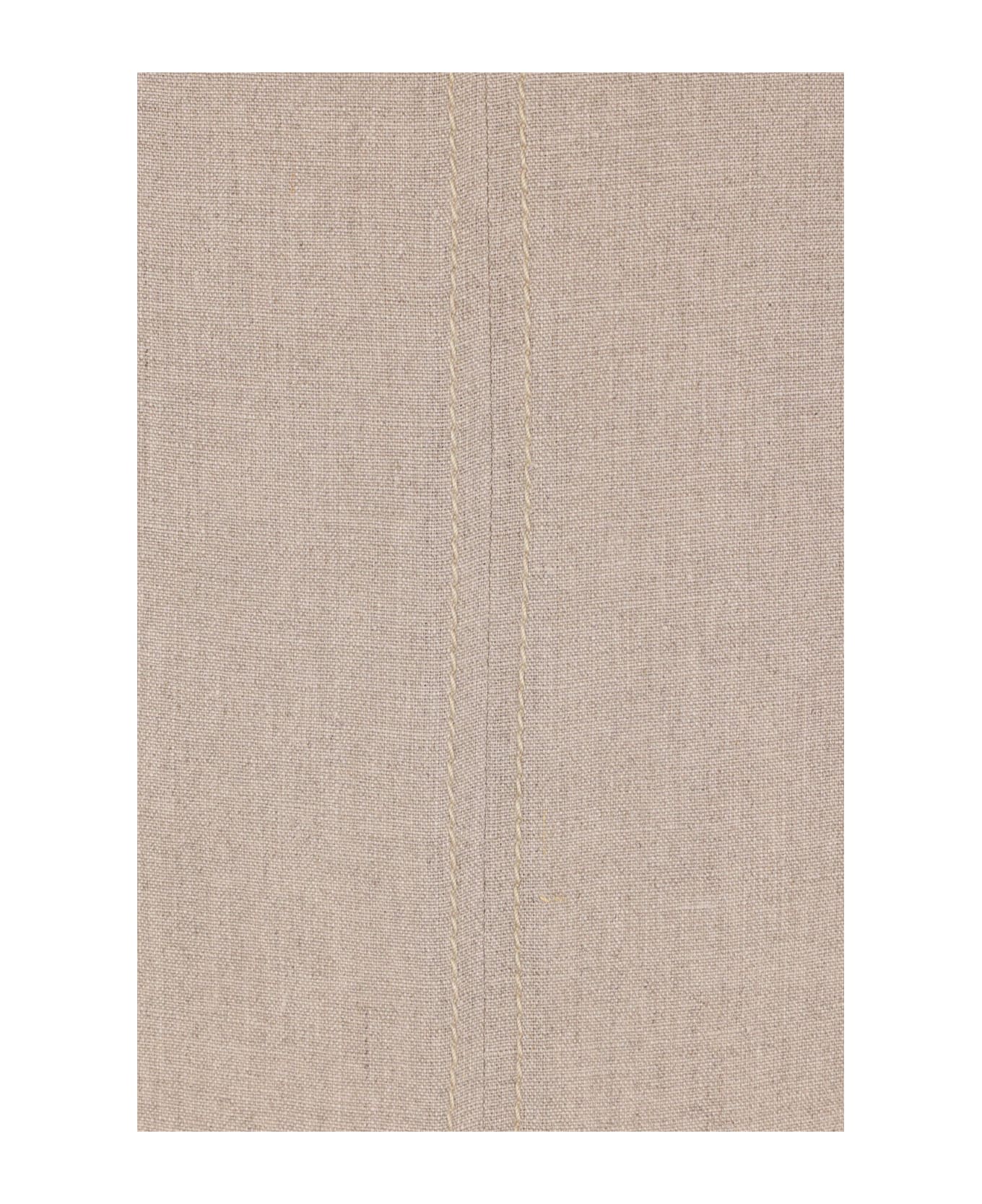 Max Mara Colimbo Sleeveless Blouse In Linen - Coffee