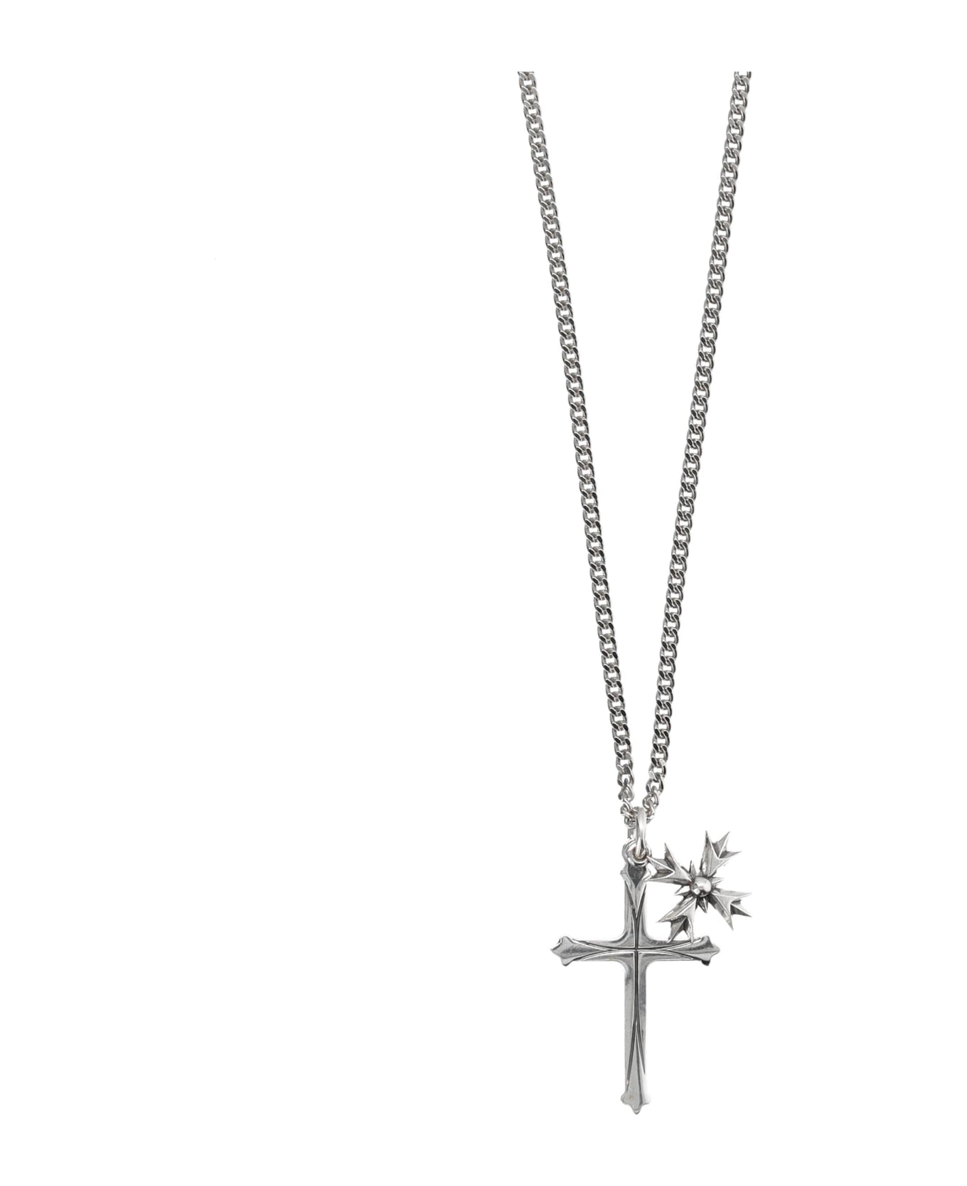 Emanuele Bicocchi Necklace Cross And Crest - SILVER