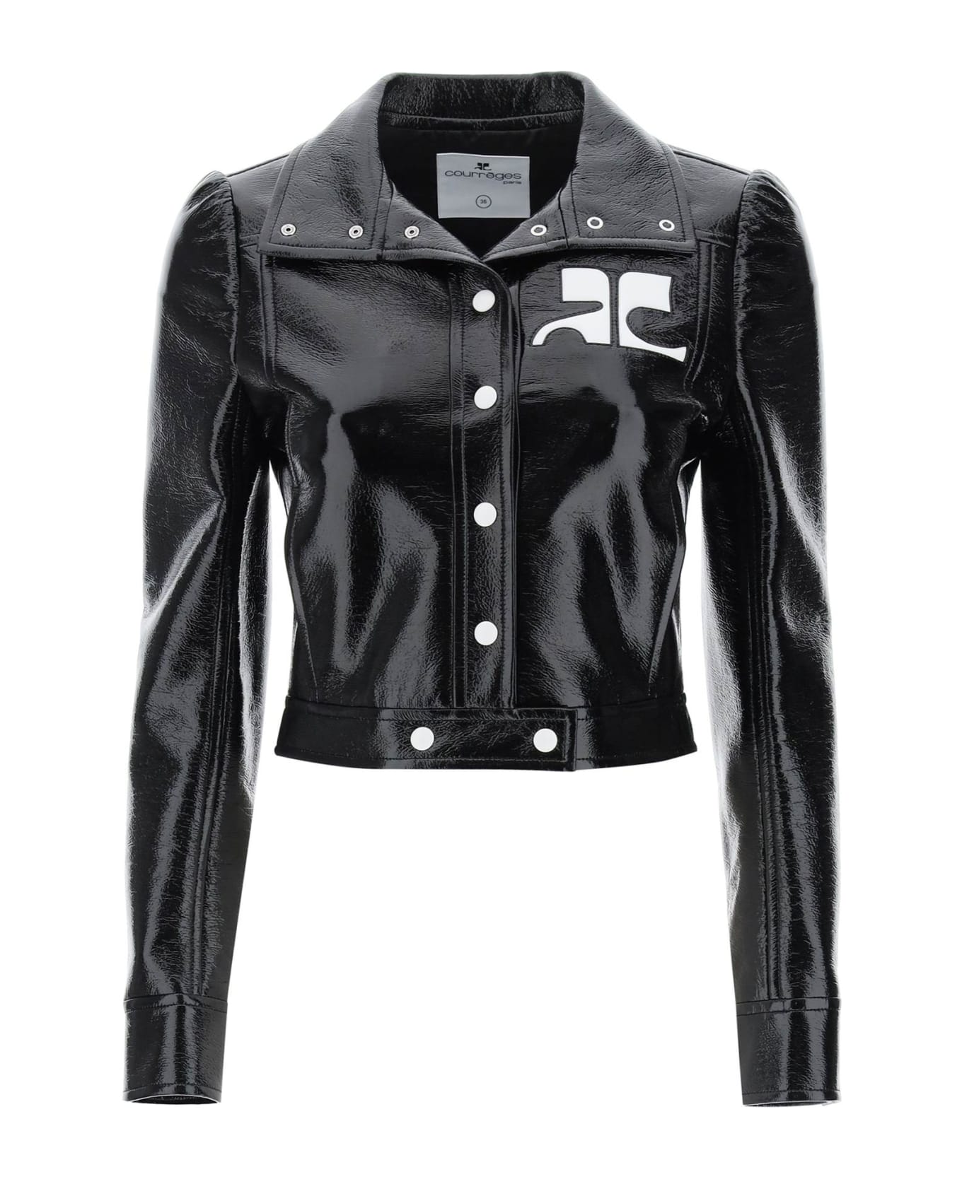 Courrèges Re-edition Jacket In Coated Cotton - BLACK (Black)