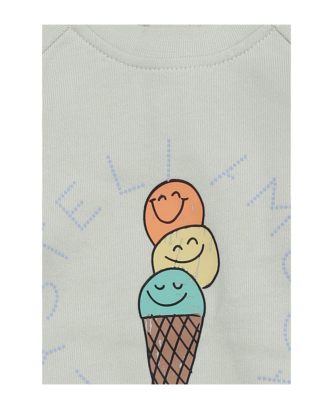 Stella McCartney Kids Green Sweatshirt For Baby Boy With Ice Cream - Green
