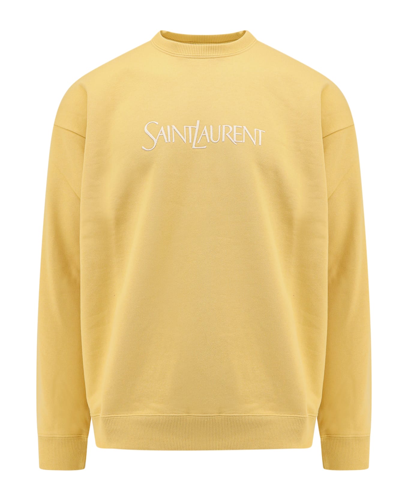 Saint Laurent Logo Embroidery Sweatshirt - Yellow フリース