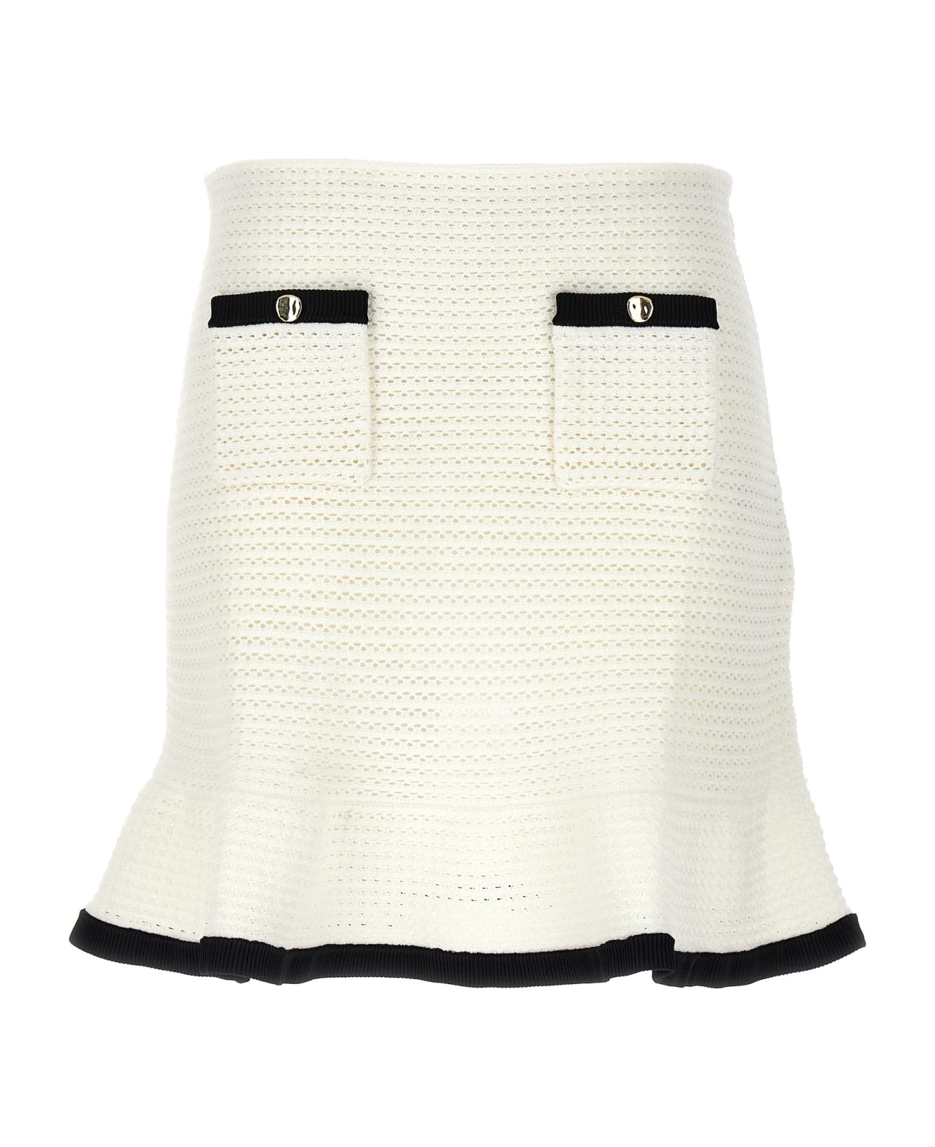 self-portrait 'crochet' Skirt - WHITE/BLACK スカート