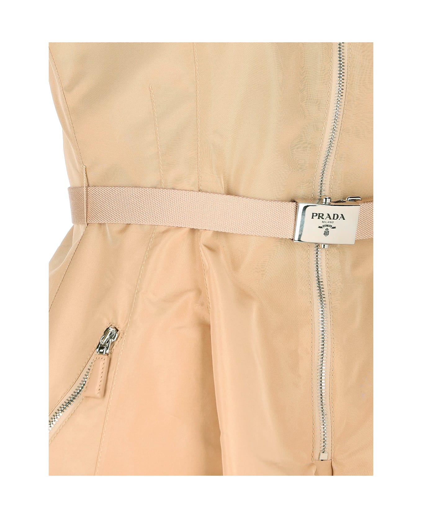 Prada Powder Pink Dress With Zip And Belt - CIPRIA ワンピース＆ドレス