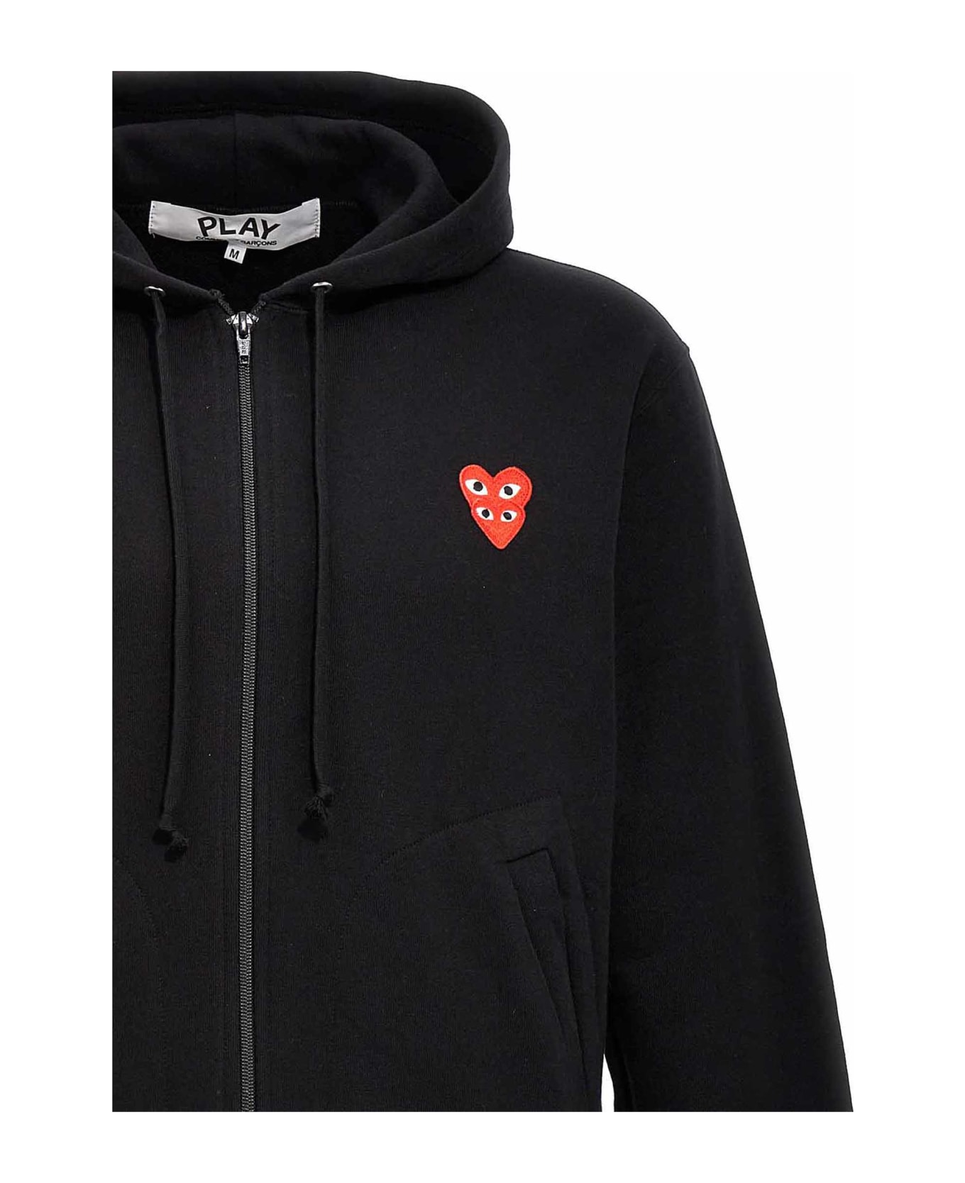 Comme des Garçons Play 
double Heart
 Hoodie - Black  