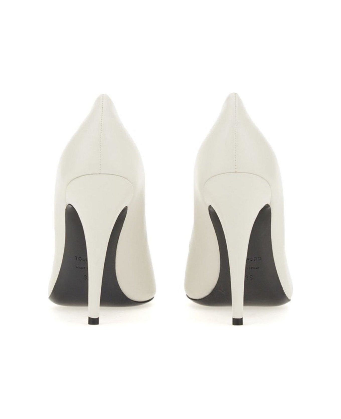 Tom Ford Lace-up Pointed-toe Pumps - WHITE