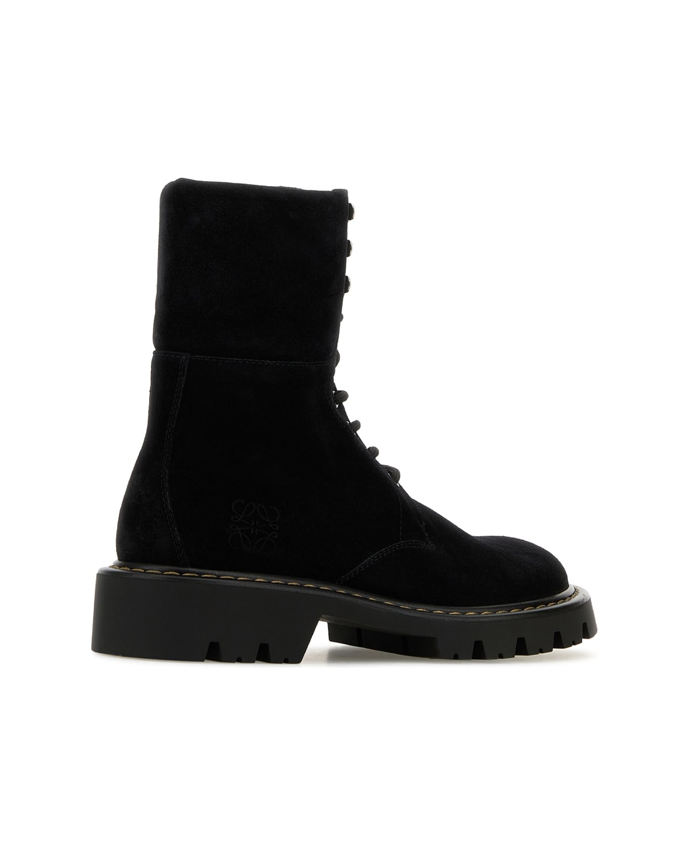 Loewe Sierra Combat Lace Up Boot - BLACK