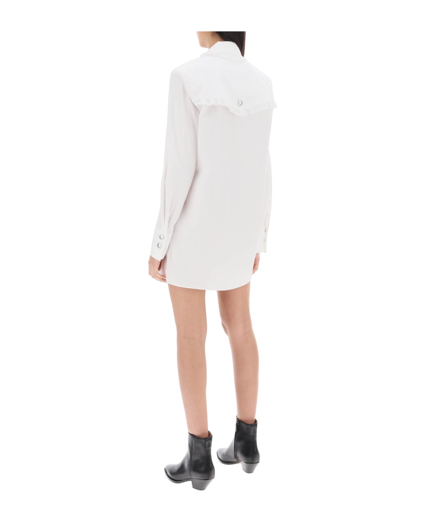 Alessandra Rich Logo Patch Mini Dress - WHITE (White)