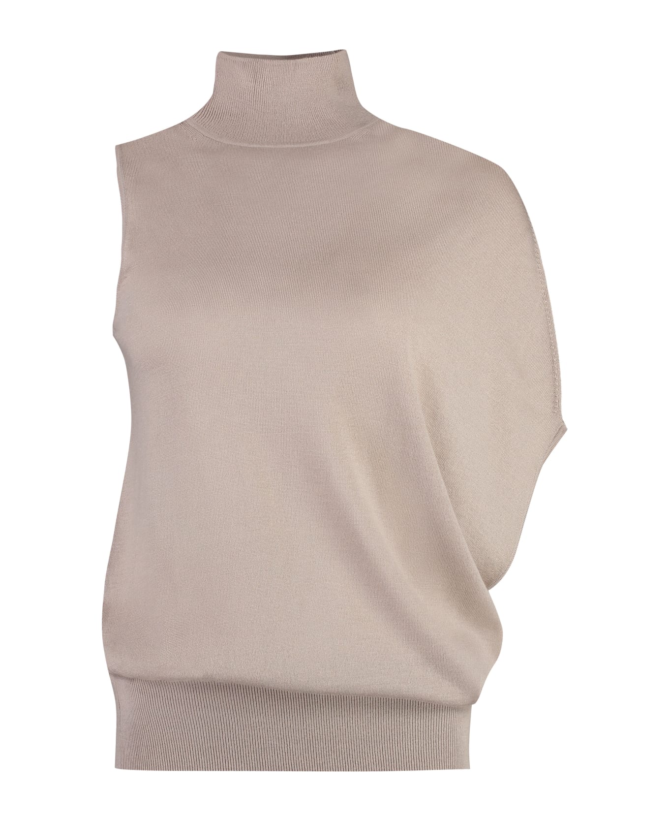 Calvin Klein Sleeveless Turtleneck Sweater - Neutral Taupe