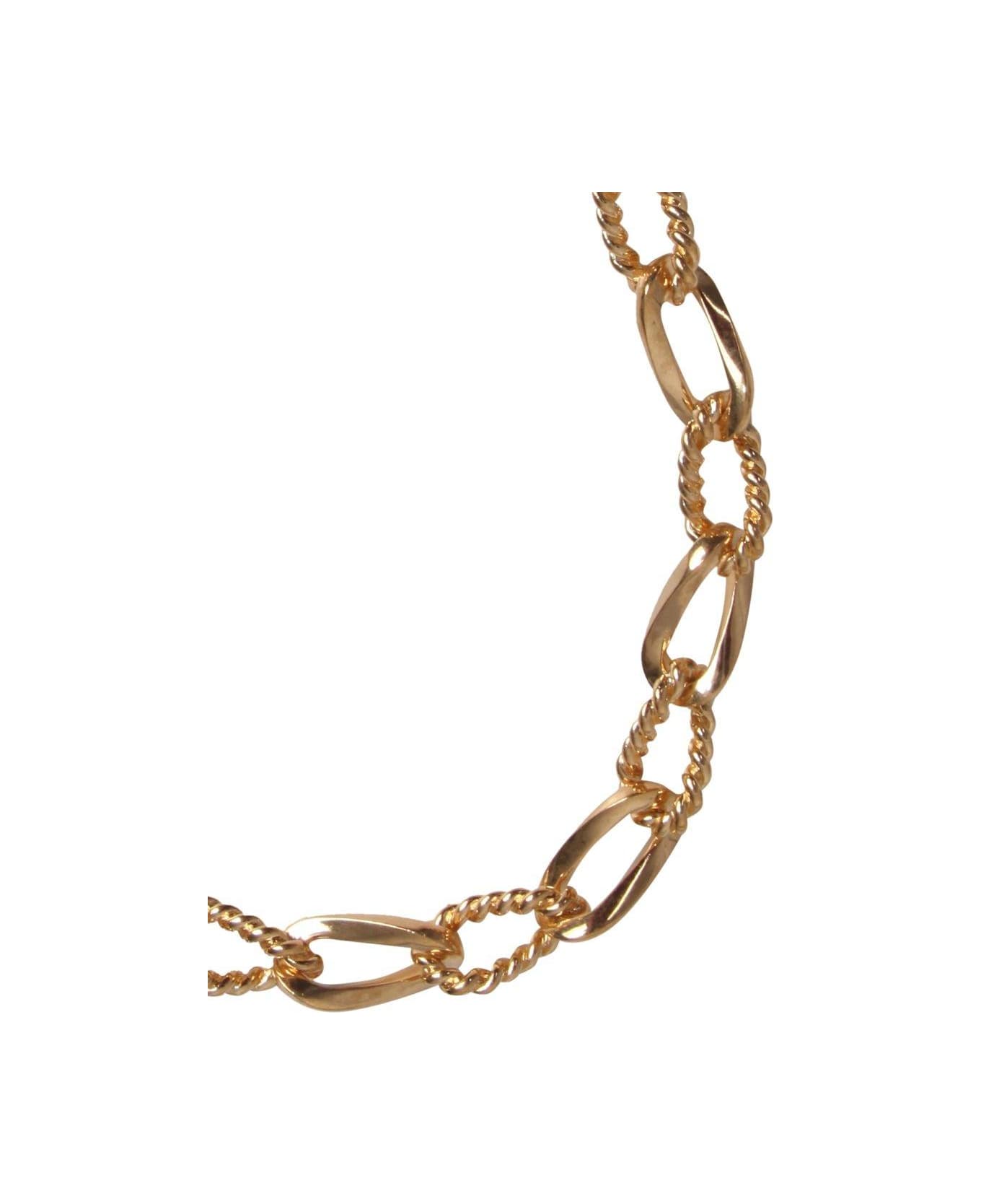 Saint Laurent Logo Detailed Chain-link Necklace - GOLD ネックレス